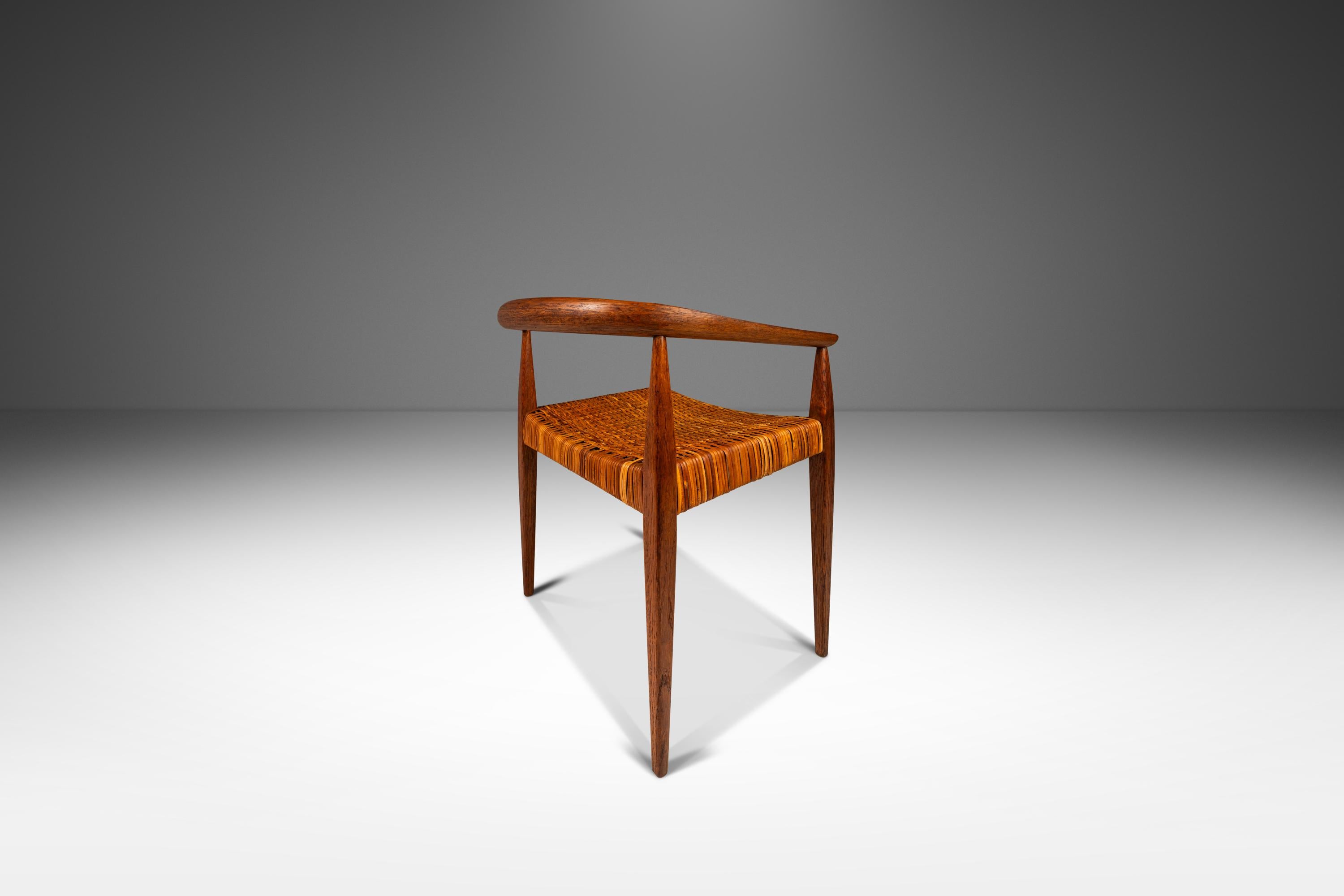 Mid-Century Modern Fauteuil modèle 113 en Oak & Cane par Nanna Ditzel pour Kolds Savvaerk, c.C. 1950s en vente