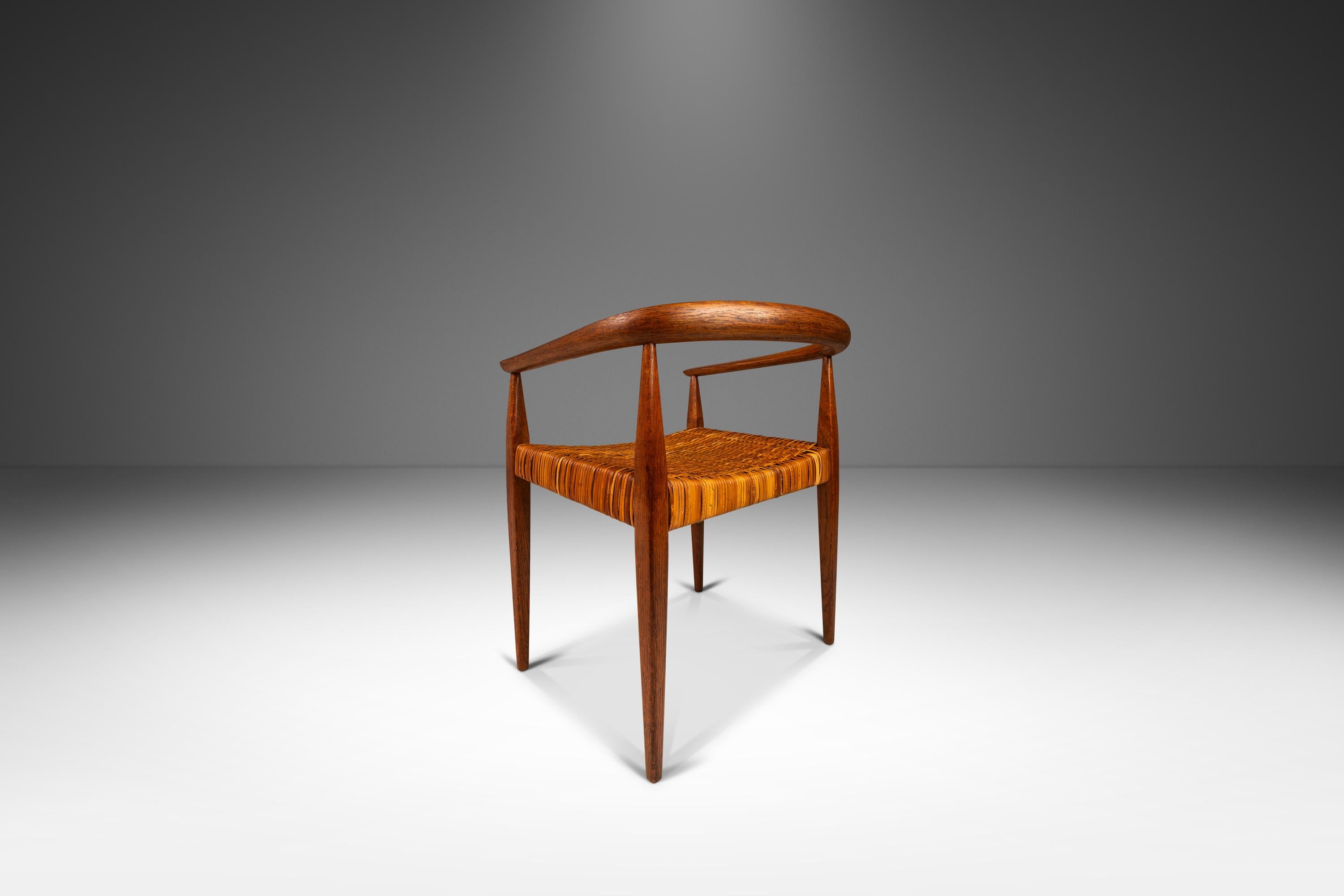Fauteuil modèle 113 en Oak & Cane par Nanna Ditzel pour Kolds Savvaerk, c.C. 1950s Bon état - En vente à Deland, FL