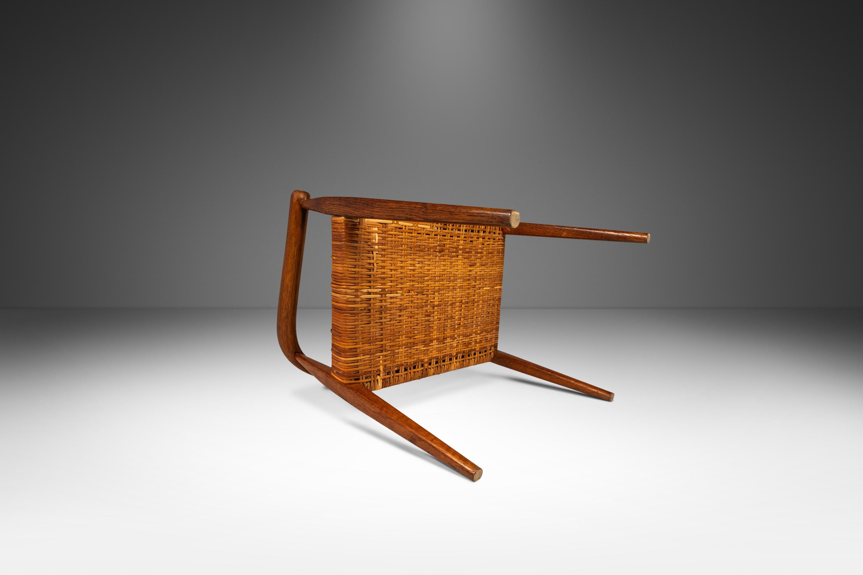 Chêne Fauteuil modèle 113 en Oak & Cane par Nanna Ditzel pour Kolds Savvaerk, c.C. 1950s en vente