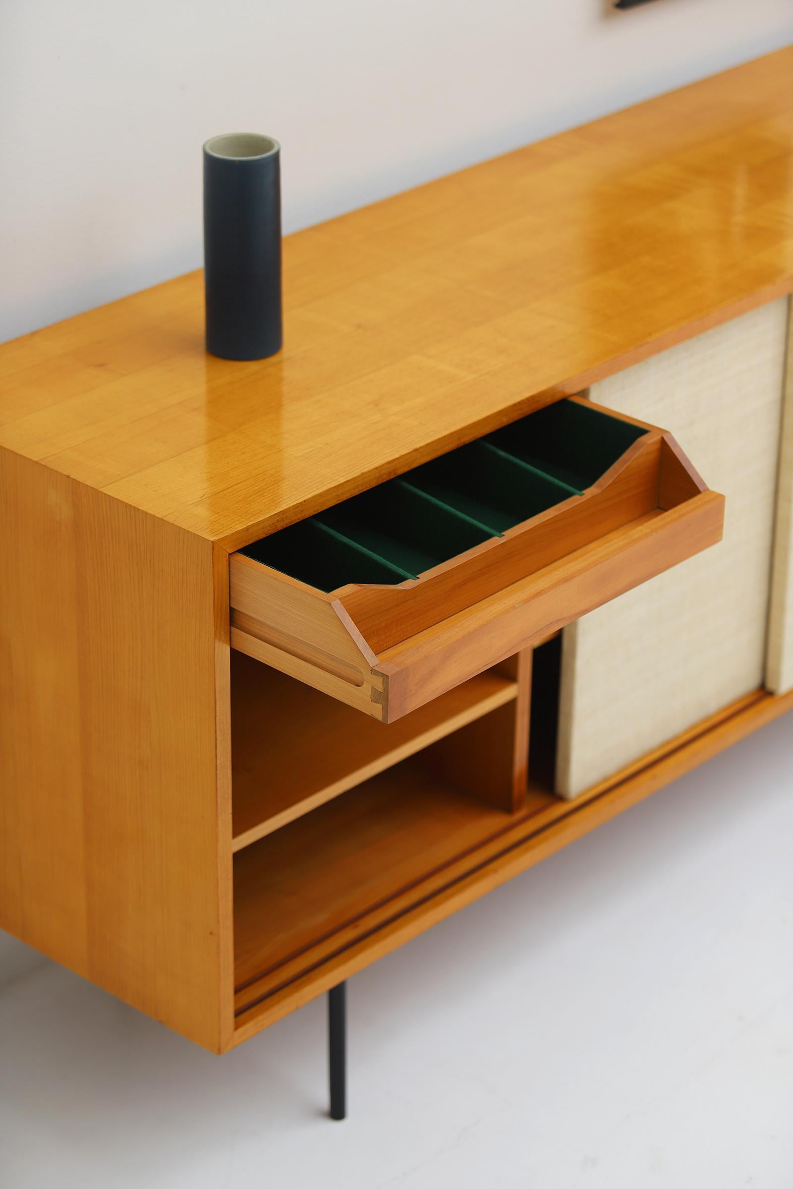 Model 116 Sideboard with Raffia Doors Designed by Florence Knoll in the 1950s For Sale 6