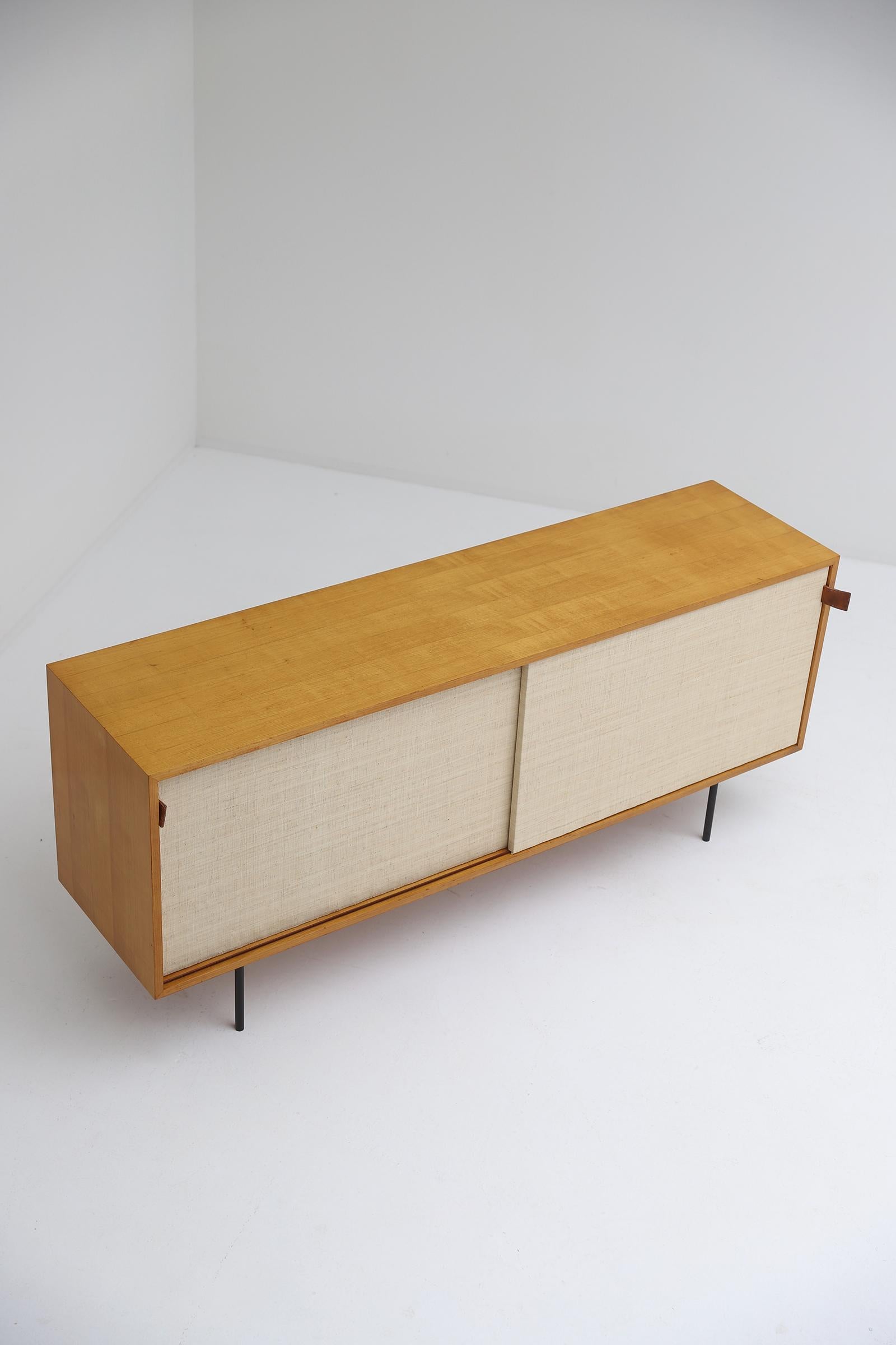Model 116 Sideboard with Raffia Doors Designed by Florence Knoll in the 1950s For Sale 8