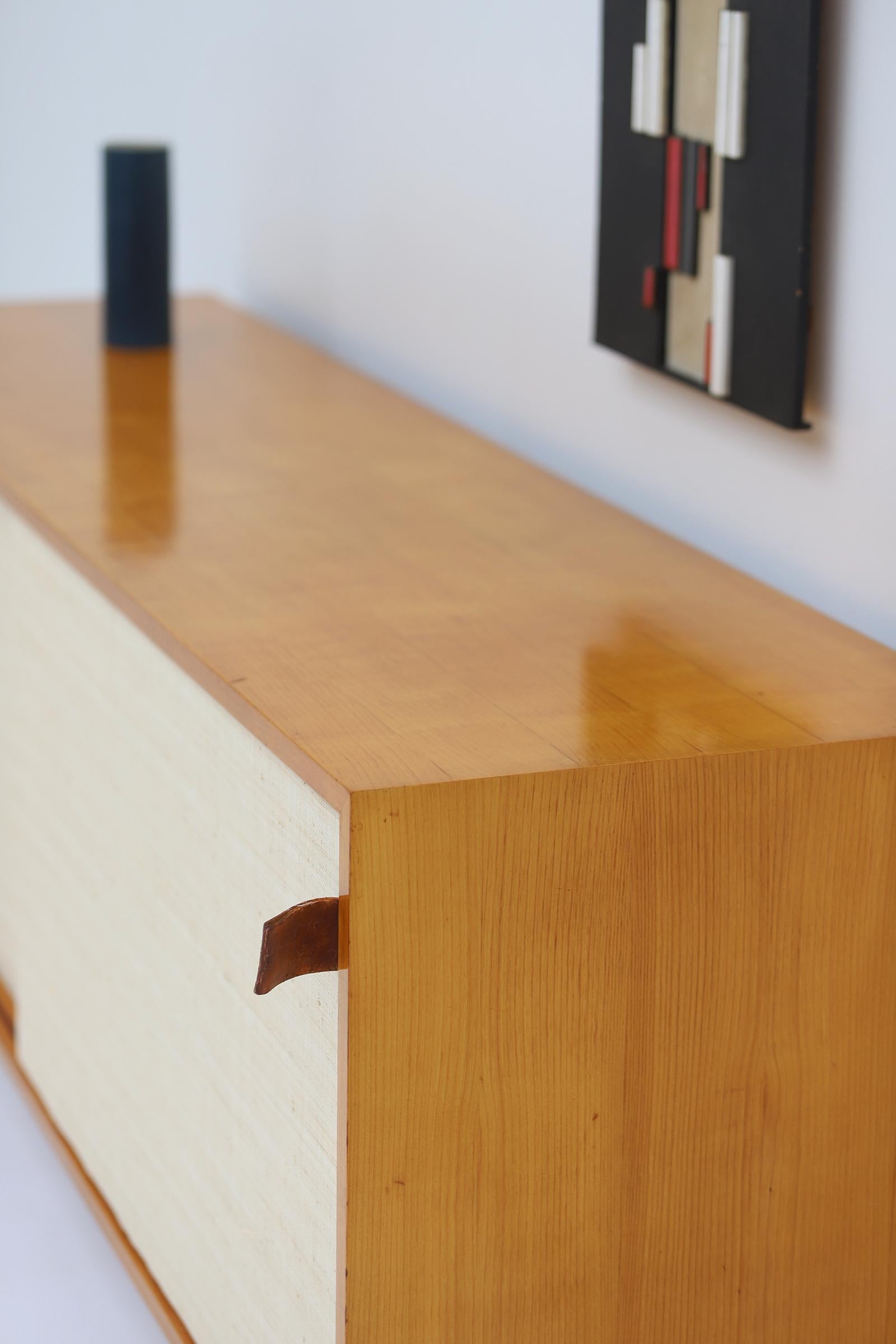 Model 116 Sideboard with Raffia Doors Designed by Florence Knoll in the 1950s For Sale 3