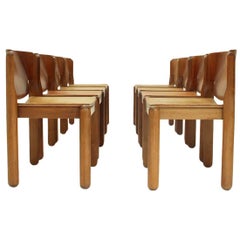 Model 122 Dining Chair with Leather Seat by Vico Magistretti for Cassina, 1960s