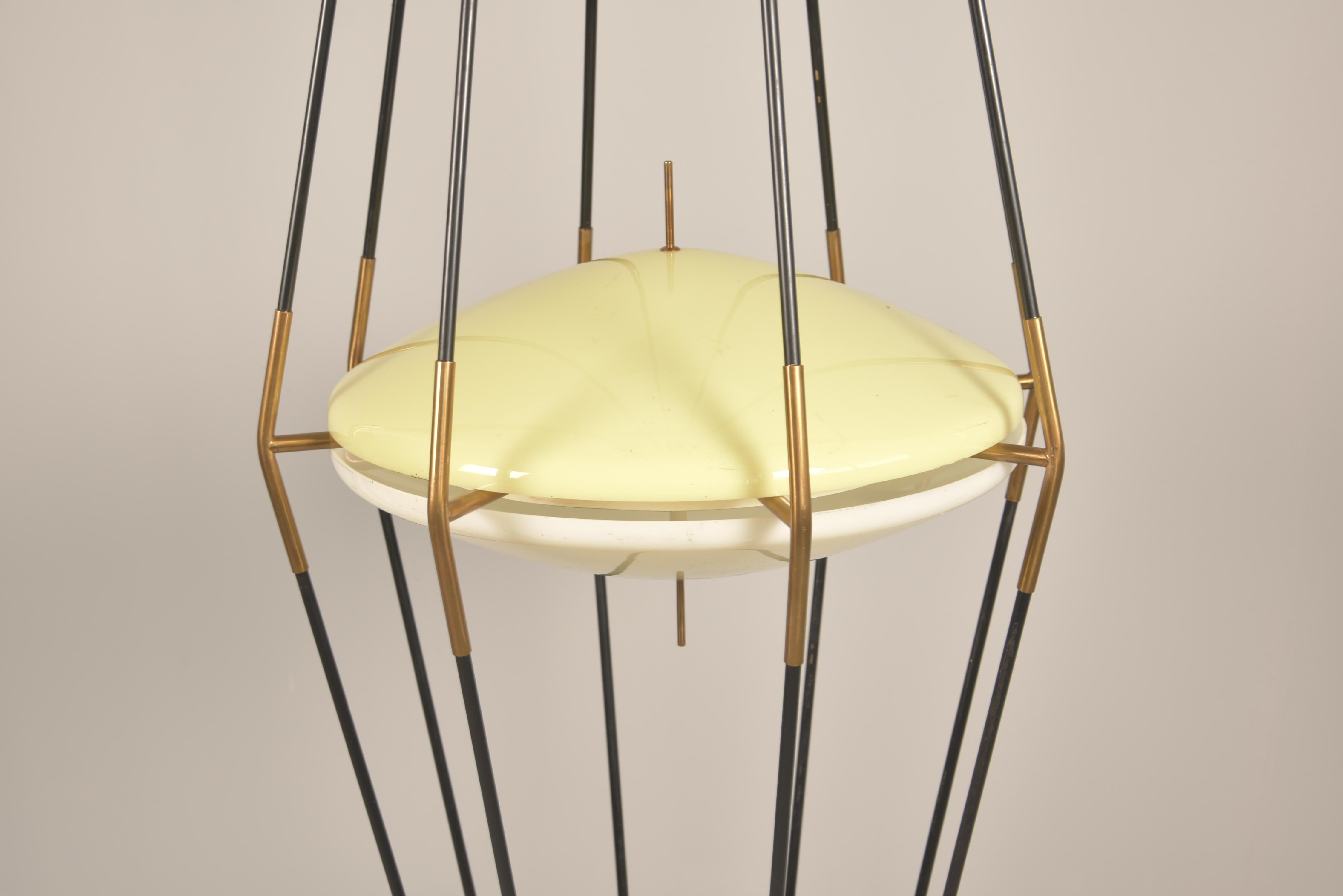 Brass Model 12628 'Siluro' Floor Lamp by Angelo Lelli for Arredoluce, Italy, 1957