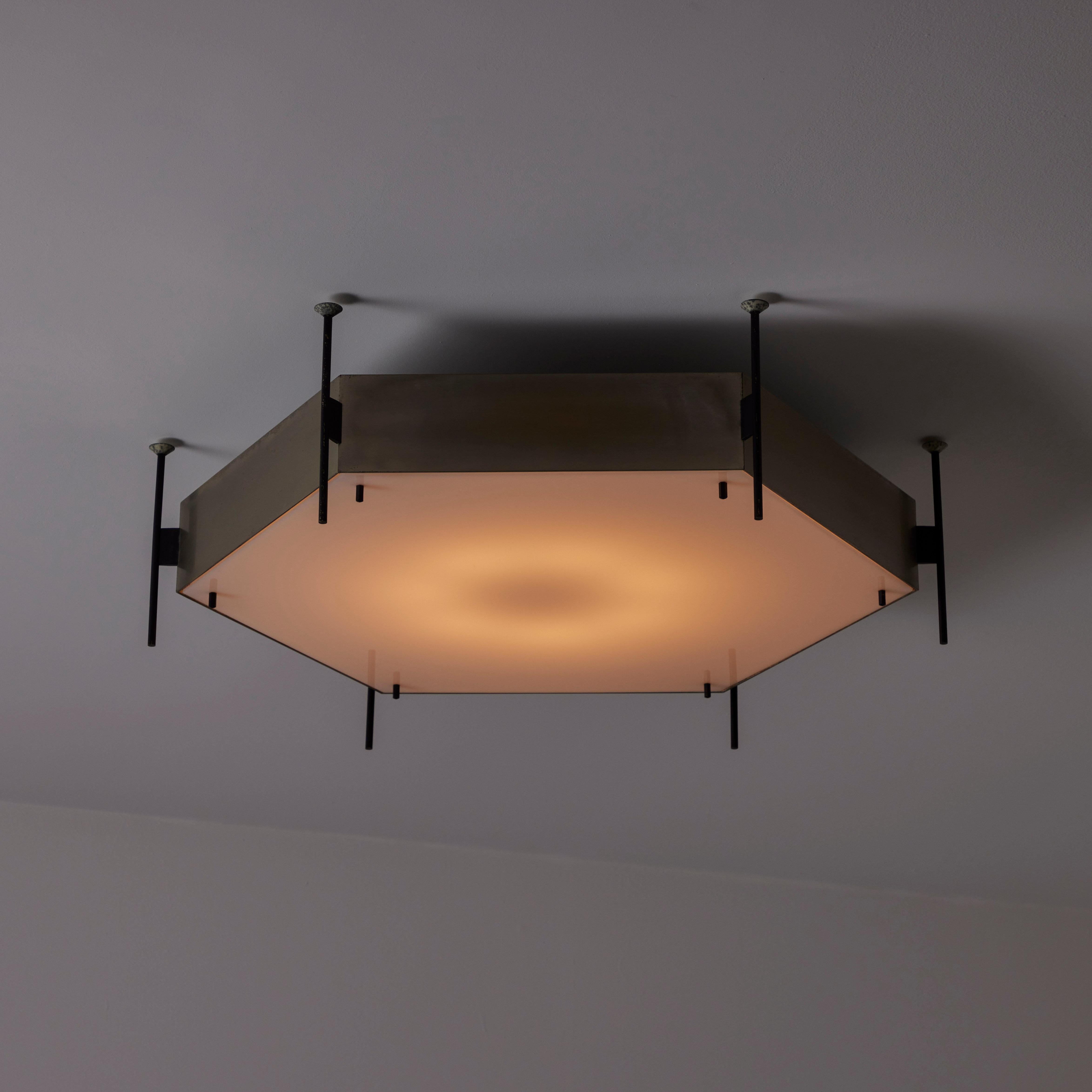 Frosted Model 12712 Ceiling Lights by Angelo Lelli for Arredoluce For Sale