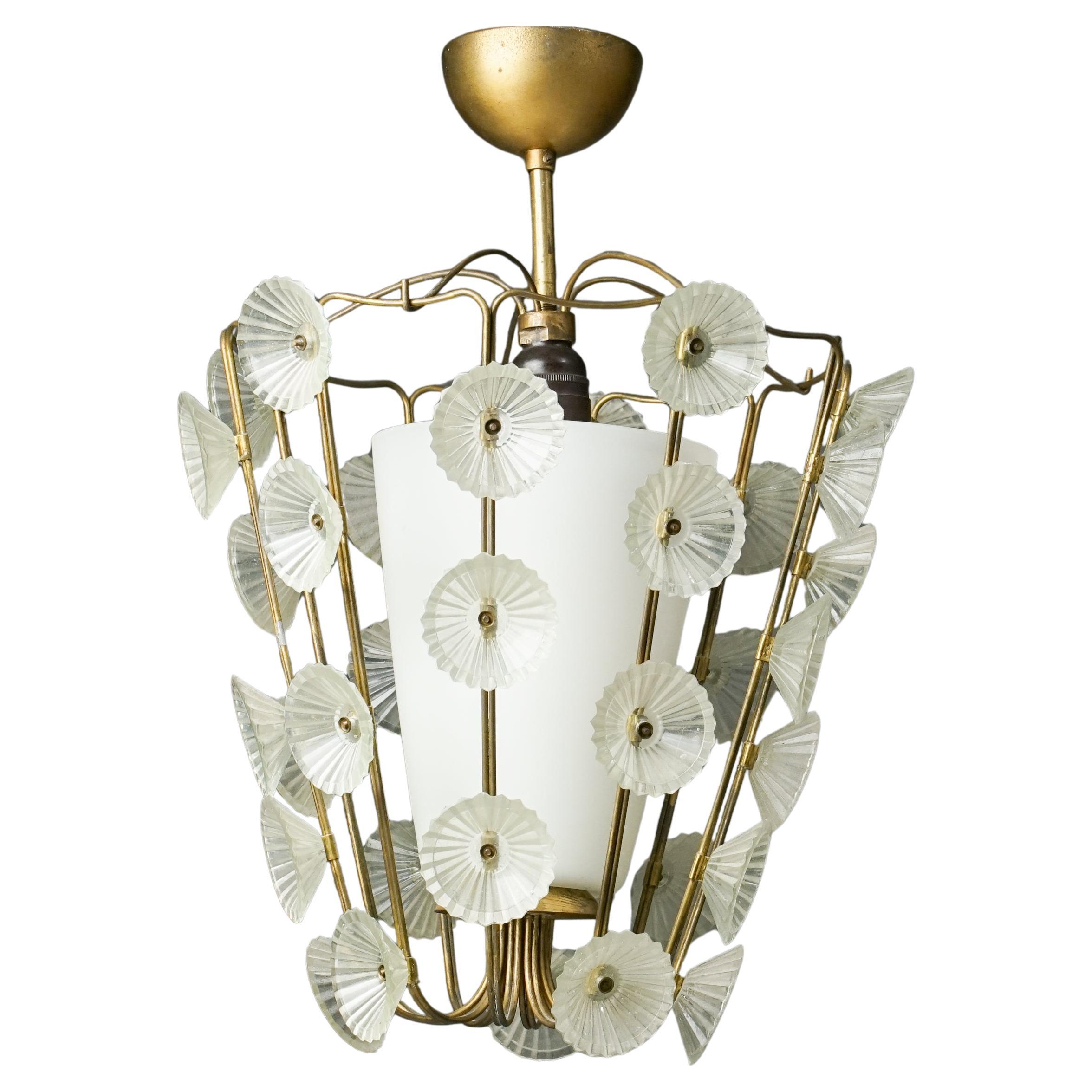 Model 1304 Floral Pendant, Lisa Johansson-Pape, Orno Oy, 1950s at