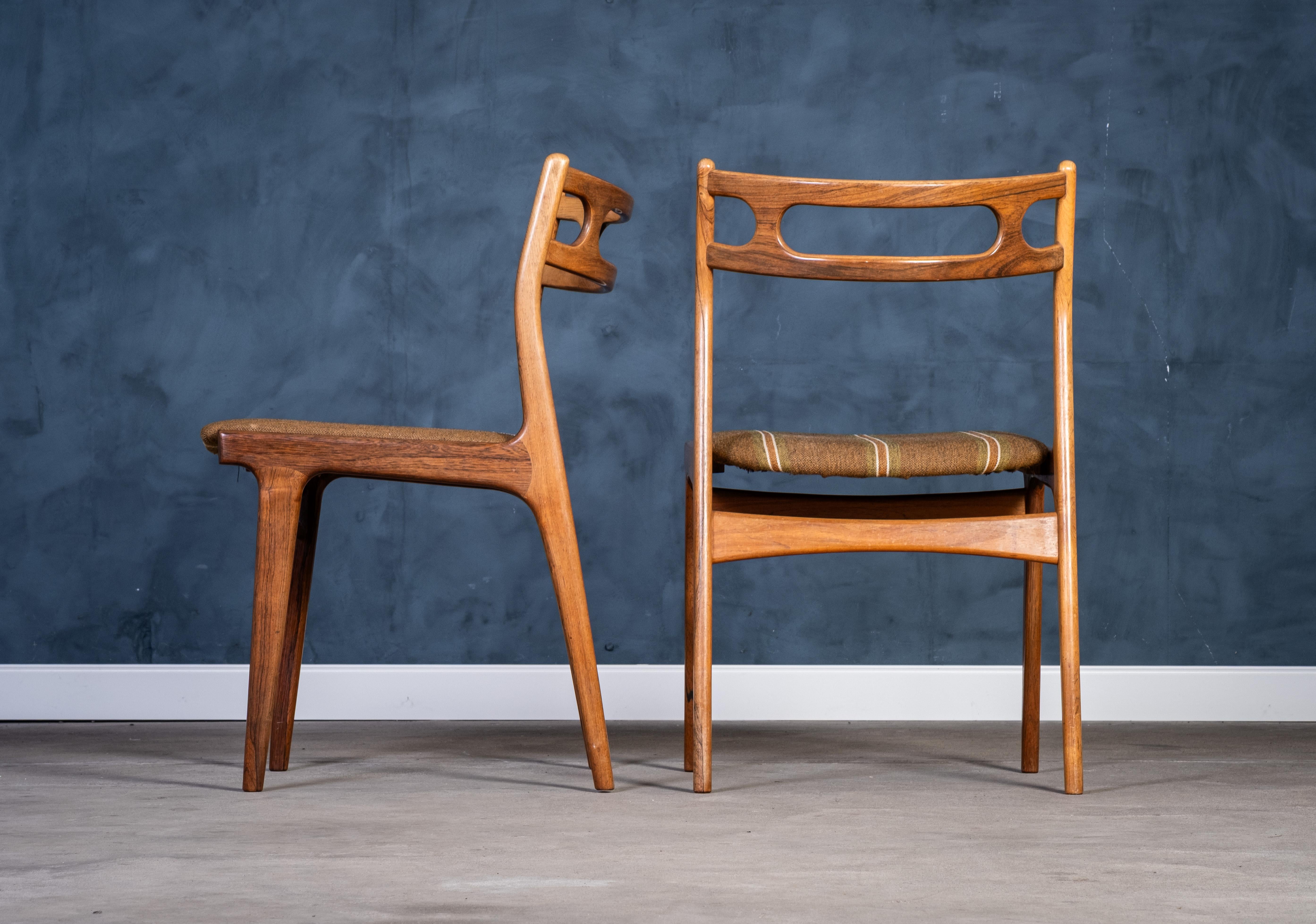 Sillas de comedor Model 138 de Johannes Andersen para Uldum Møbelfabrik, años 60 en Bueno estado para la venta en Nørre Aaby, DK