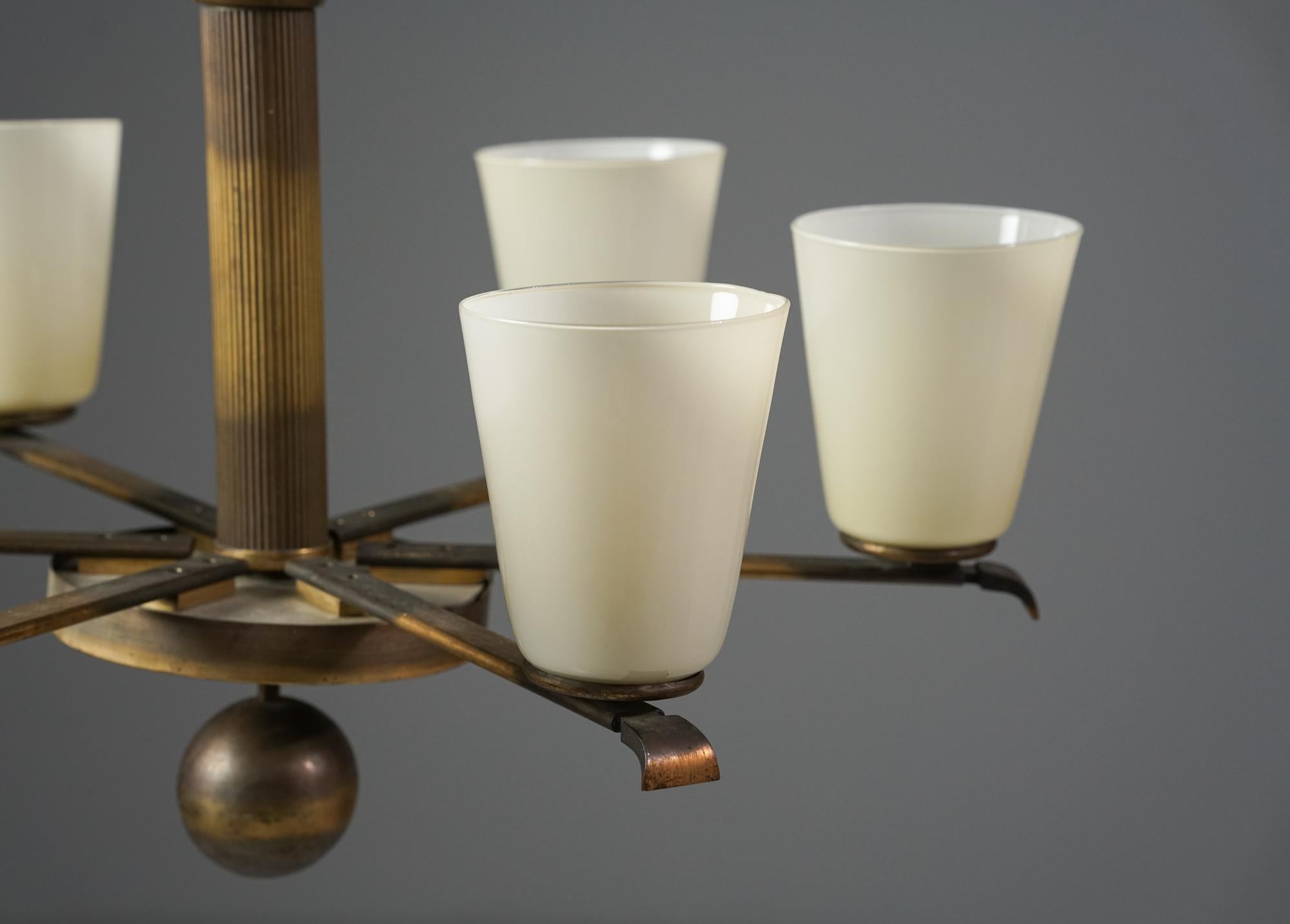 Lámpara de araña Model 1447, Paavo Tynell, Taito Oy, década de 1940 Escandinavo moderno en venta