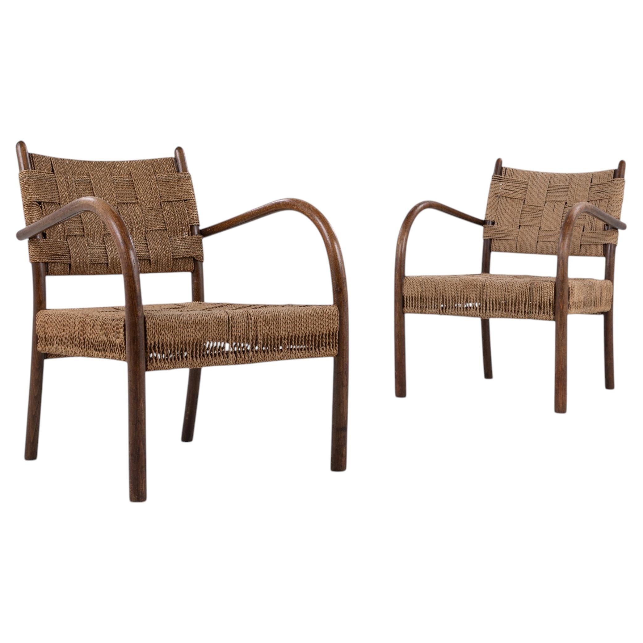 Model 1459 - Pair of easy chairs in beech by Karl Schrøder