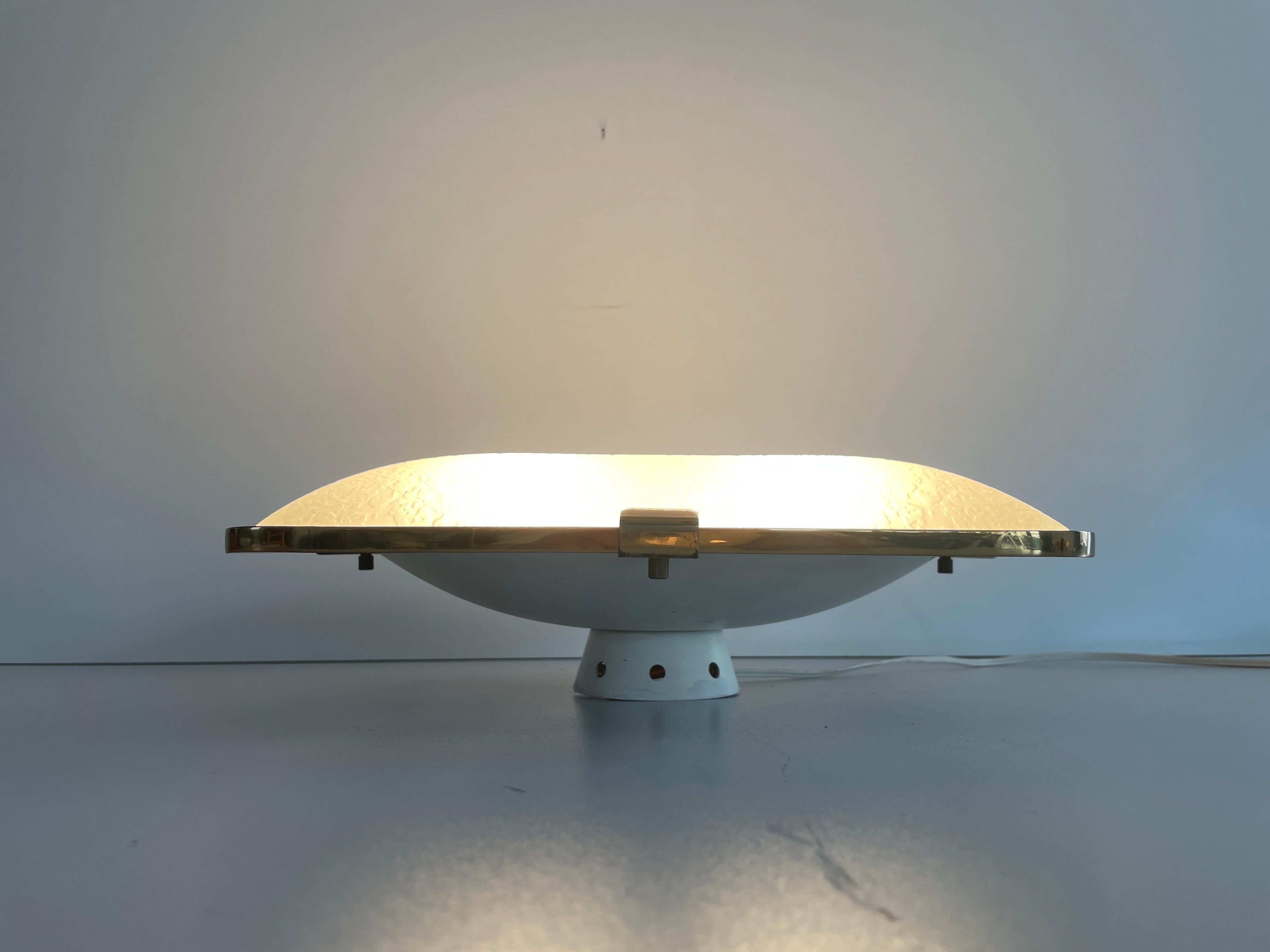 Model 1485/1 Lampada da incasso in vetro testurizzato e metallo di Fontana Arte, anni '50, Italia in vendita 5
