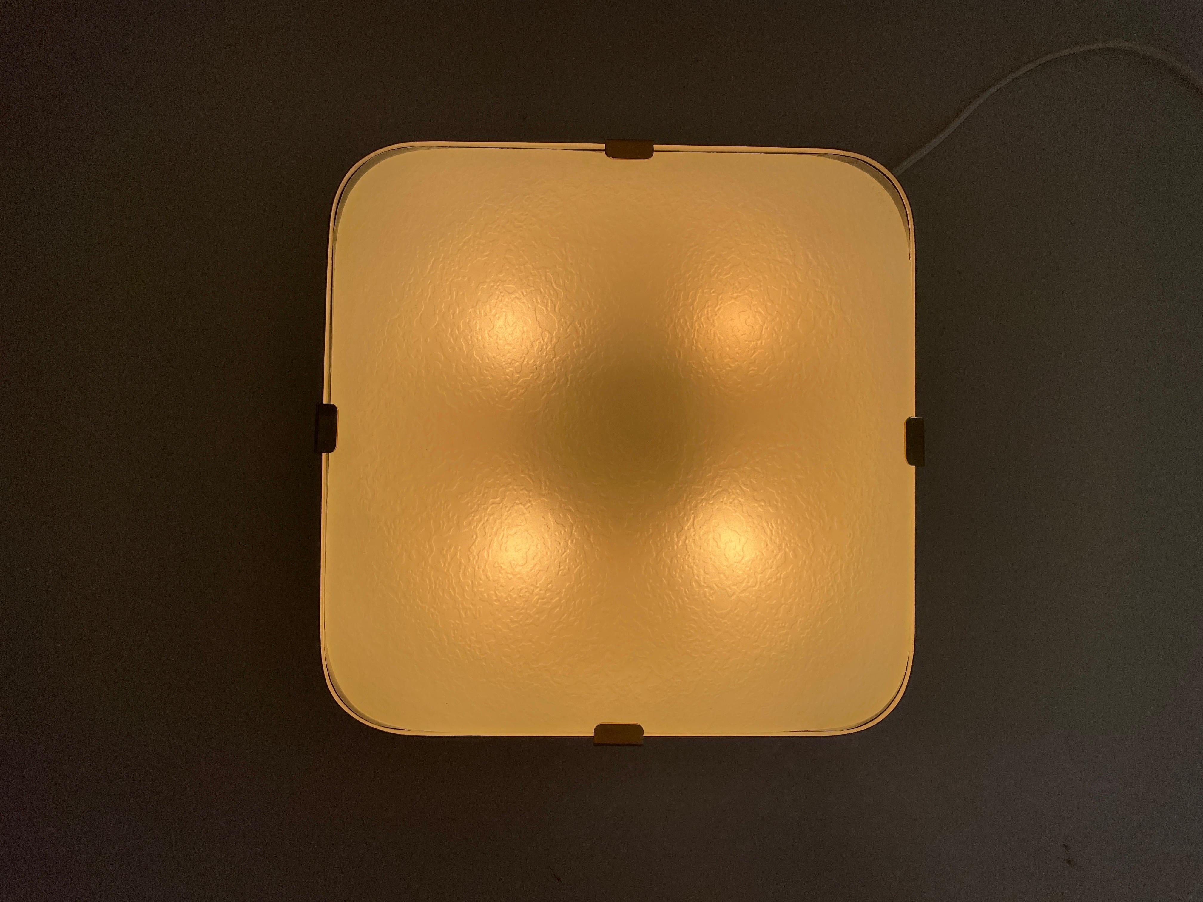 Model 1485/1 Lampada da incasso in vetro testurizzato e metallo di Fontana Arte, anni '50, Italia in vendita 8
