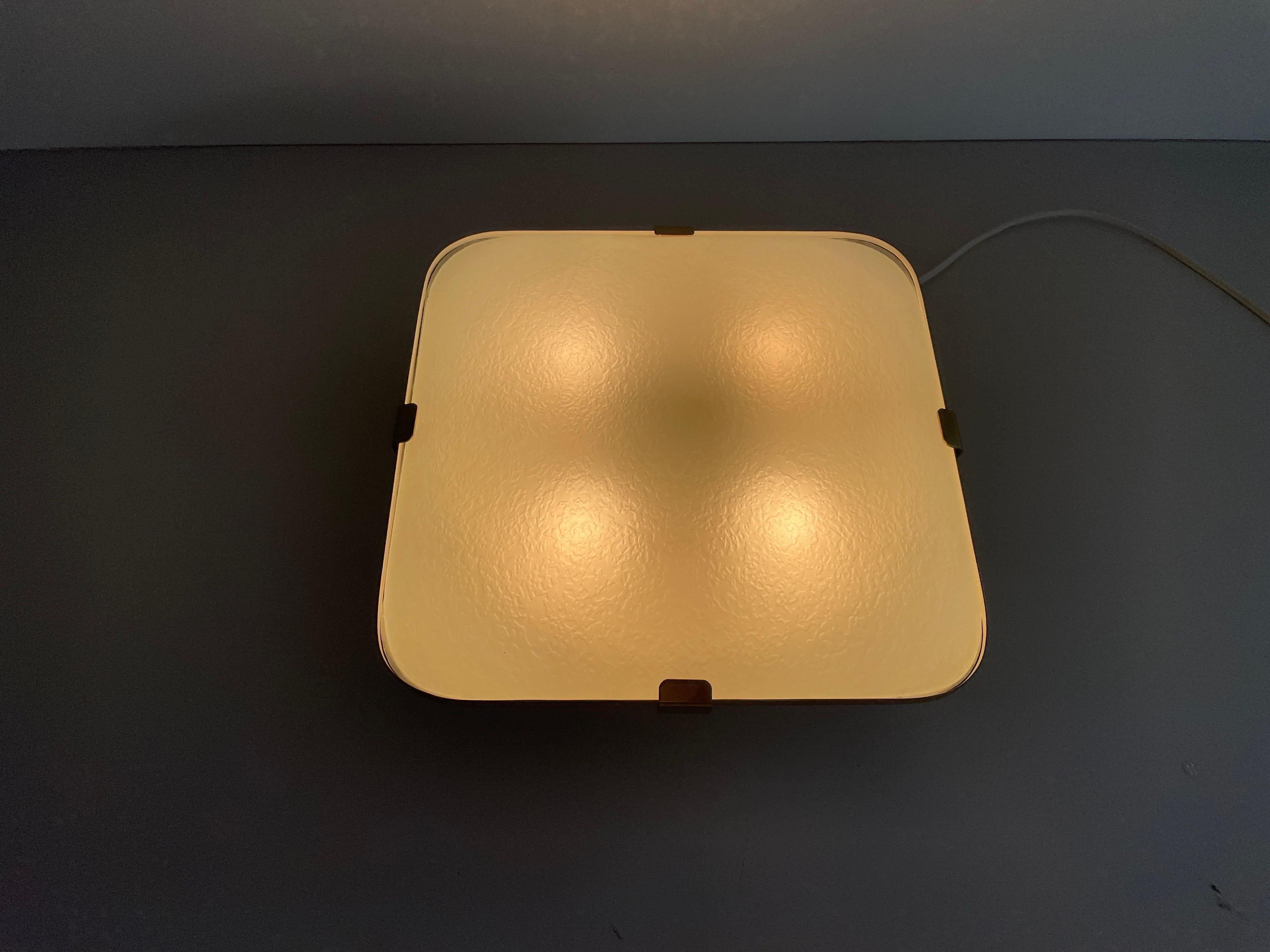 Model 1485/1 Lampada da incasso in vetro testurizzato e metallo di Fontana Arte, anni '50, Italia in vendita 9