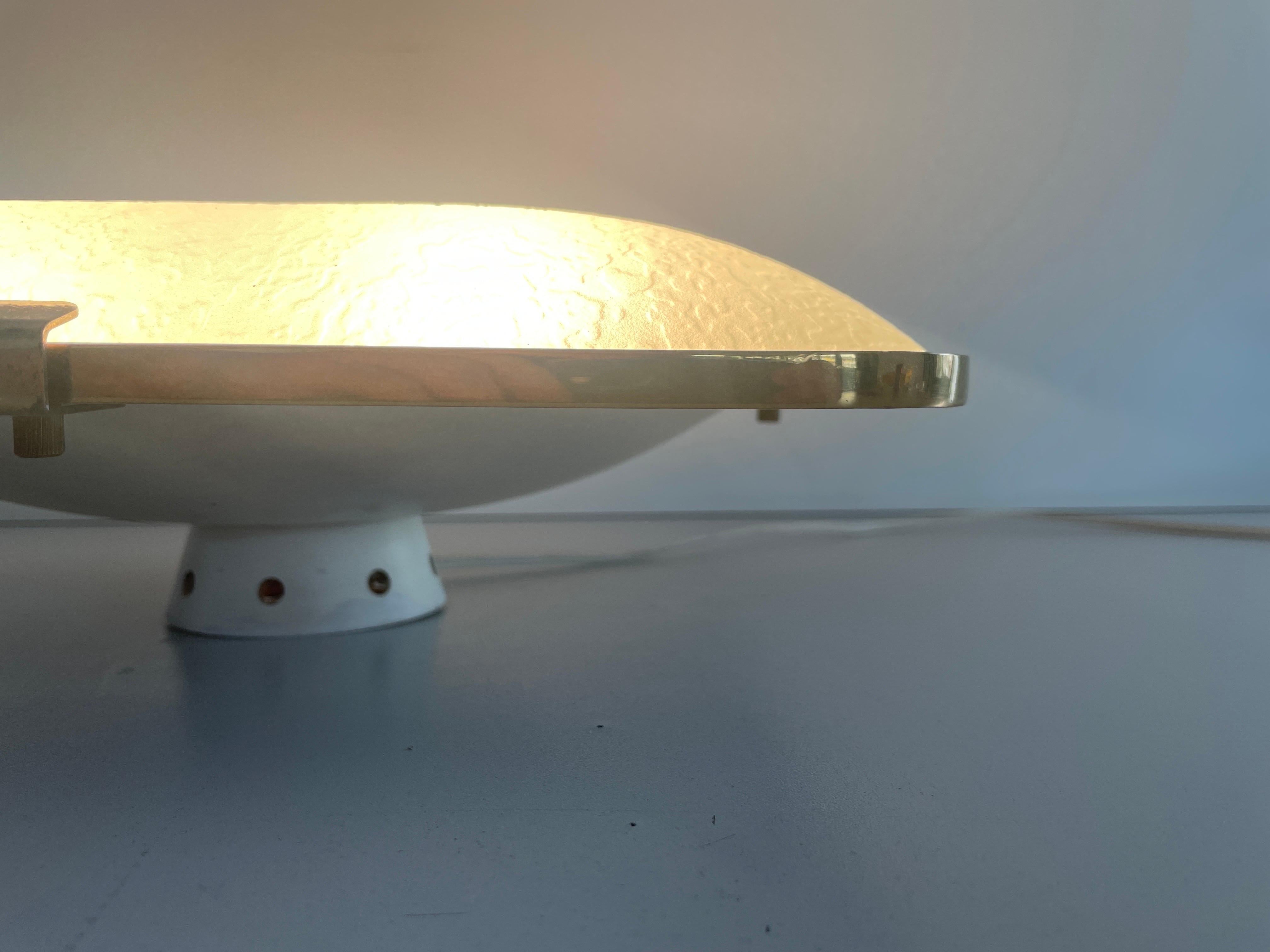 Model 1485/1 Lampada da incasso in vetro testurizzato e metallo di Fontana Arte, anni '50, Italia in vendita 12