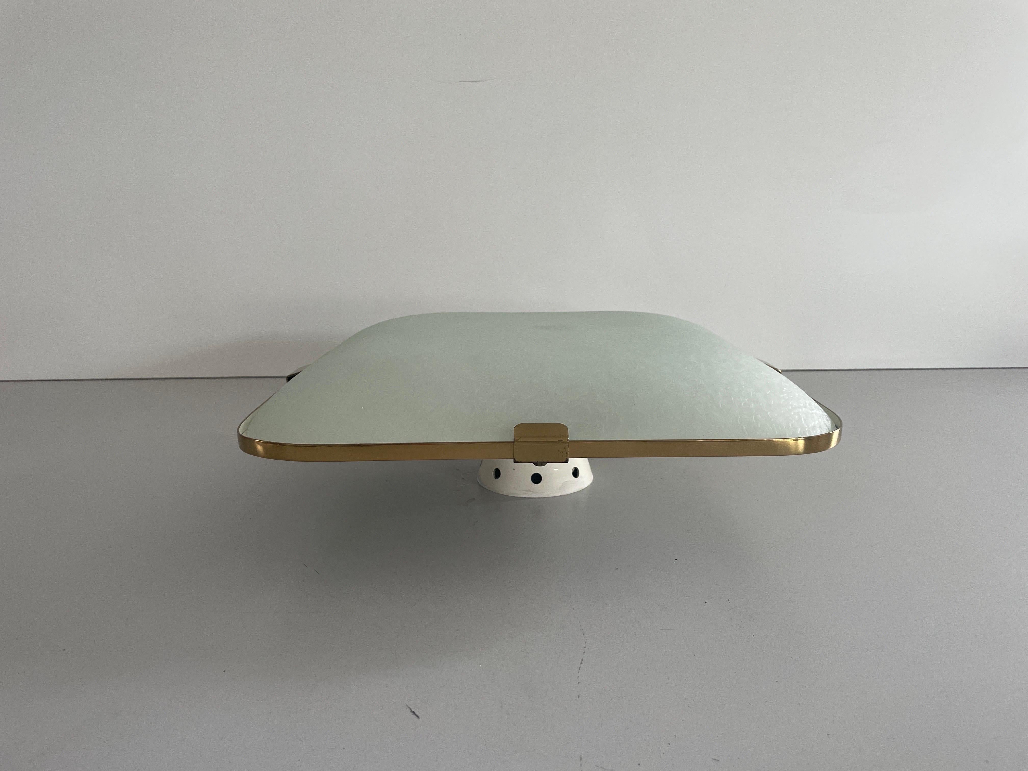 Mid-Century moderno Model 1485/1 Lampada da incasso in vetro testurizzato e metallo di Fontana Arte, anni '50, Italia in vendita