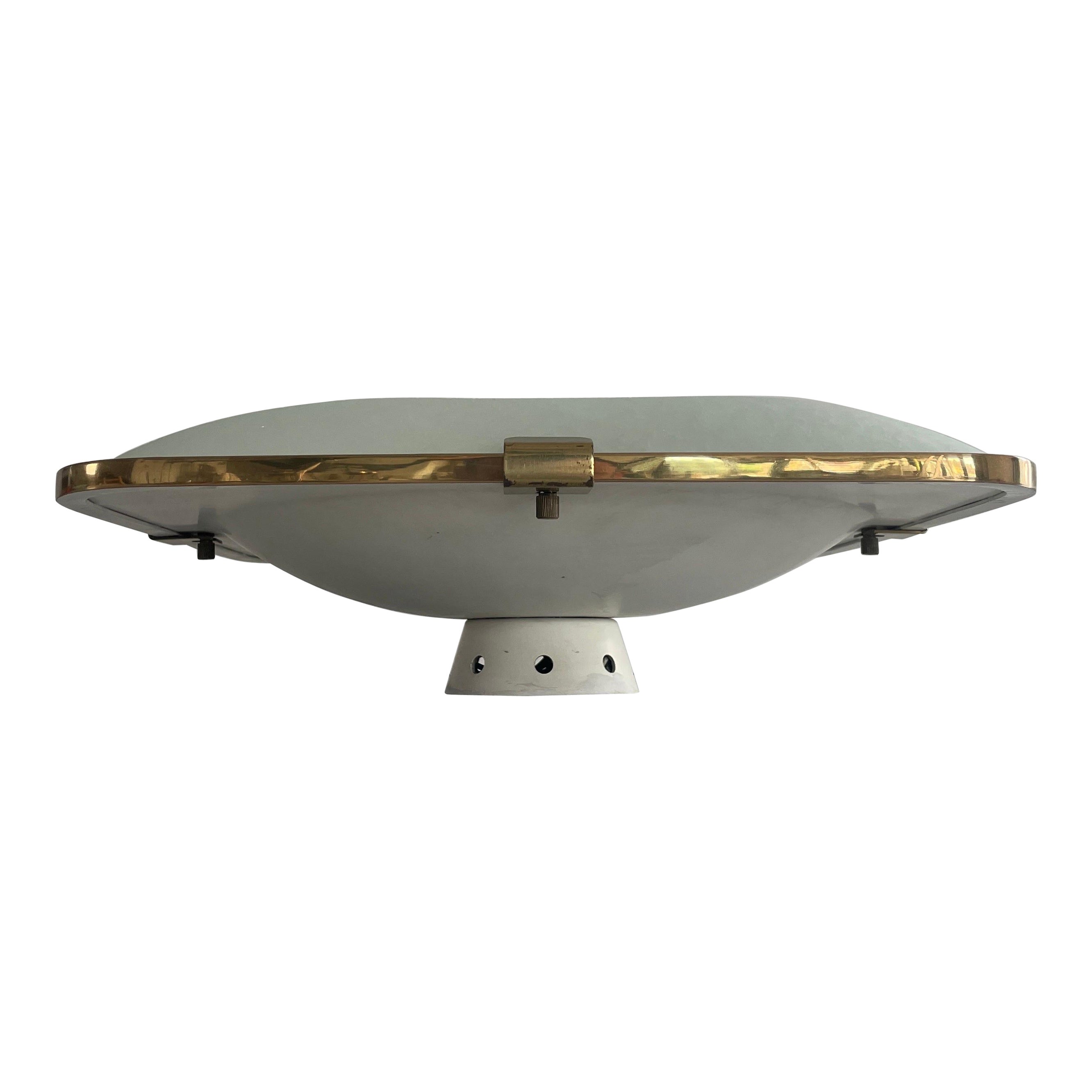 Model 1485/1 Lampada da incasso in vetro testurizzato e metallo di Fontana Arte, anni '50, Italia