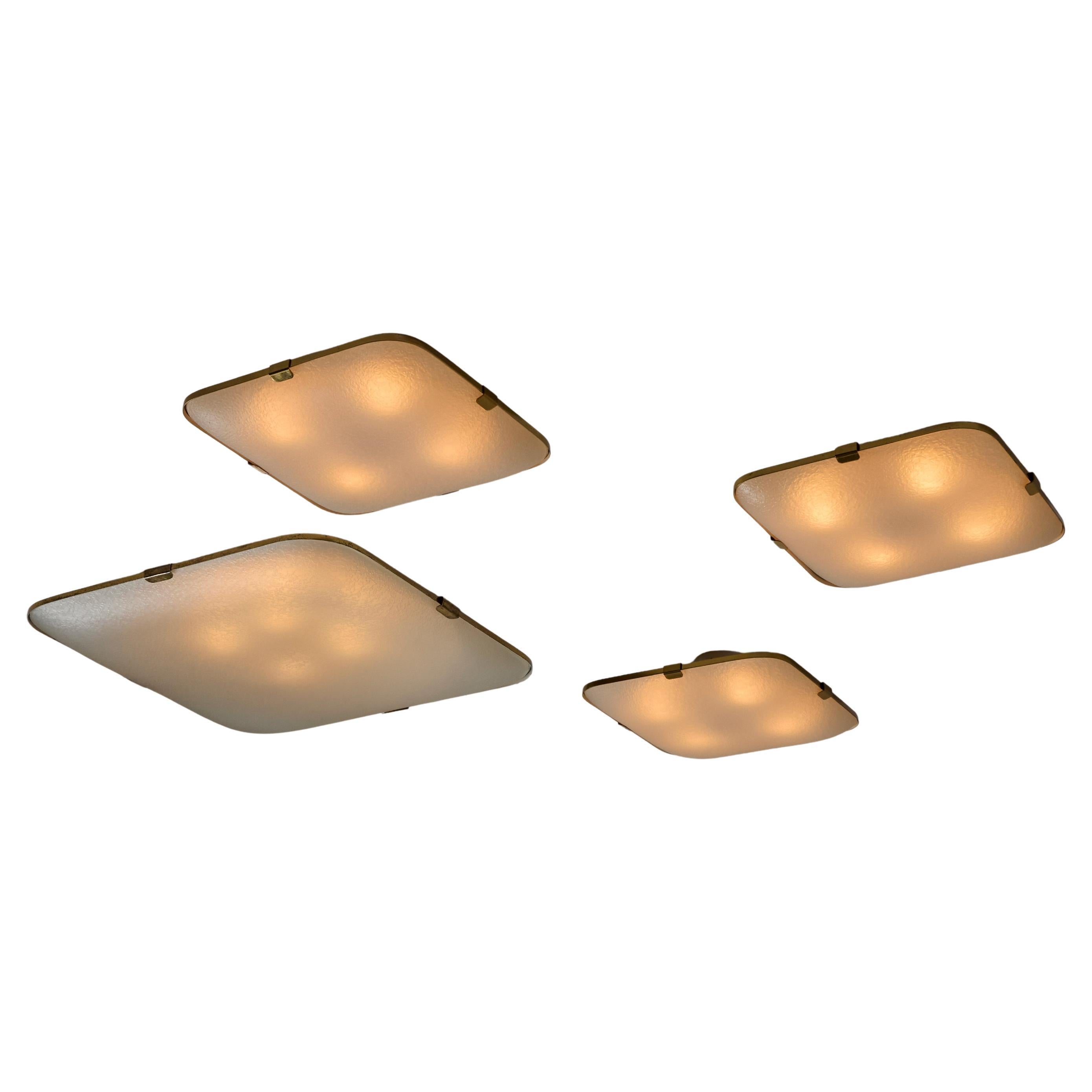 Model 1485 Flush Mounts by Max Ingrand for Fontana Arte in vendita