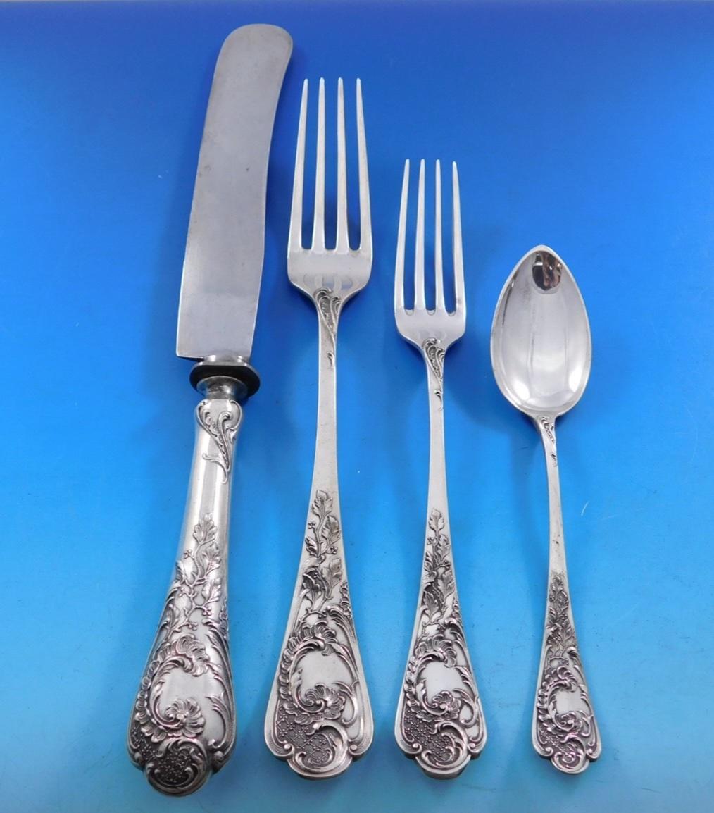 Model #150 by Bruckmann Sohn 800 Silver Flatware Set Service 175 pcs in Orig box For Sale 8