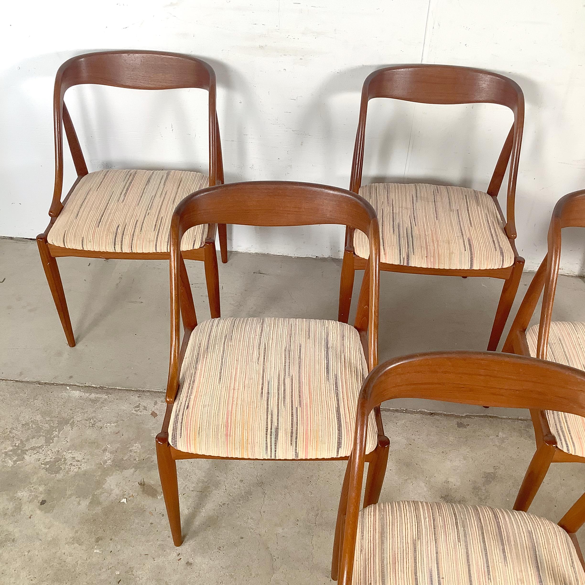 Model 16 Teakholz-Esszimmerstühle von Johannes Andersen - Sechser-Set (Skandinavische Moderne) im Angebot