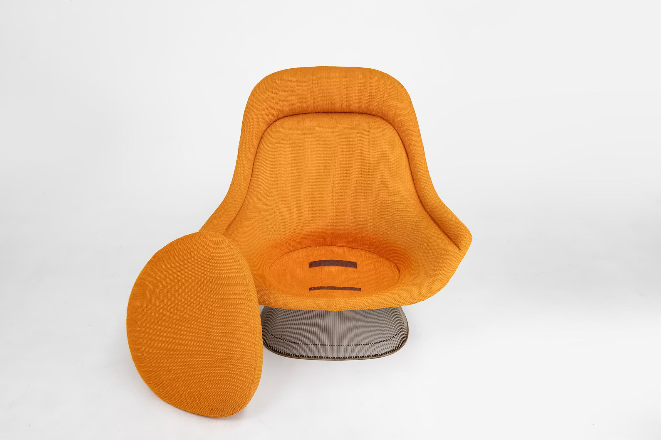 Conjunto de butaca y otomana Model 1705 de Warren Platner para Knoll, EE.UU. 1966 en venta 12