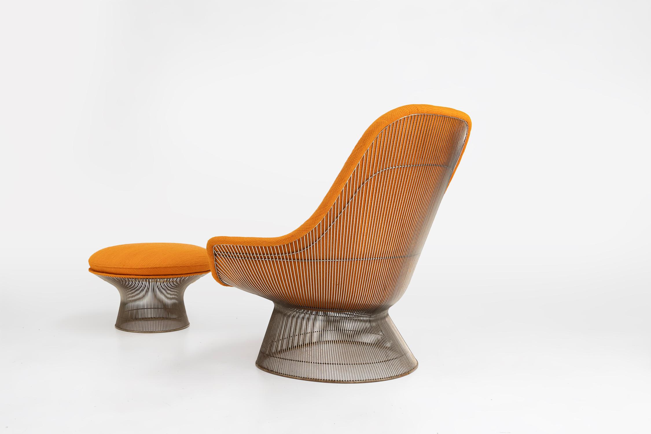 Conjunto de butaca y otomana Model 1705 de Warren Platner para Knoll, EE.UU. 1966 Moderno de mediados de siglo en venta