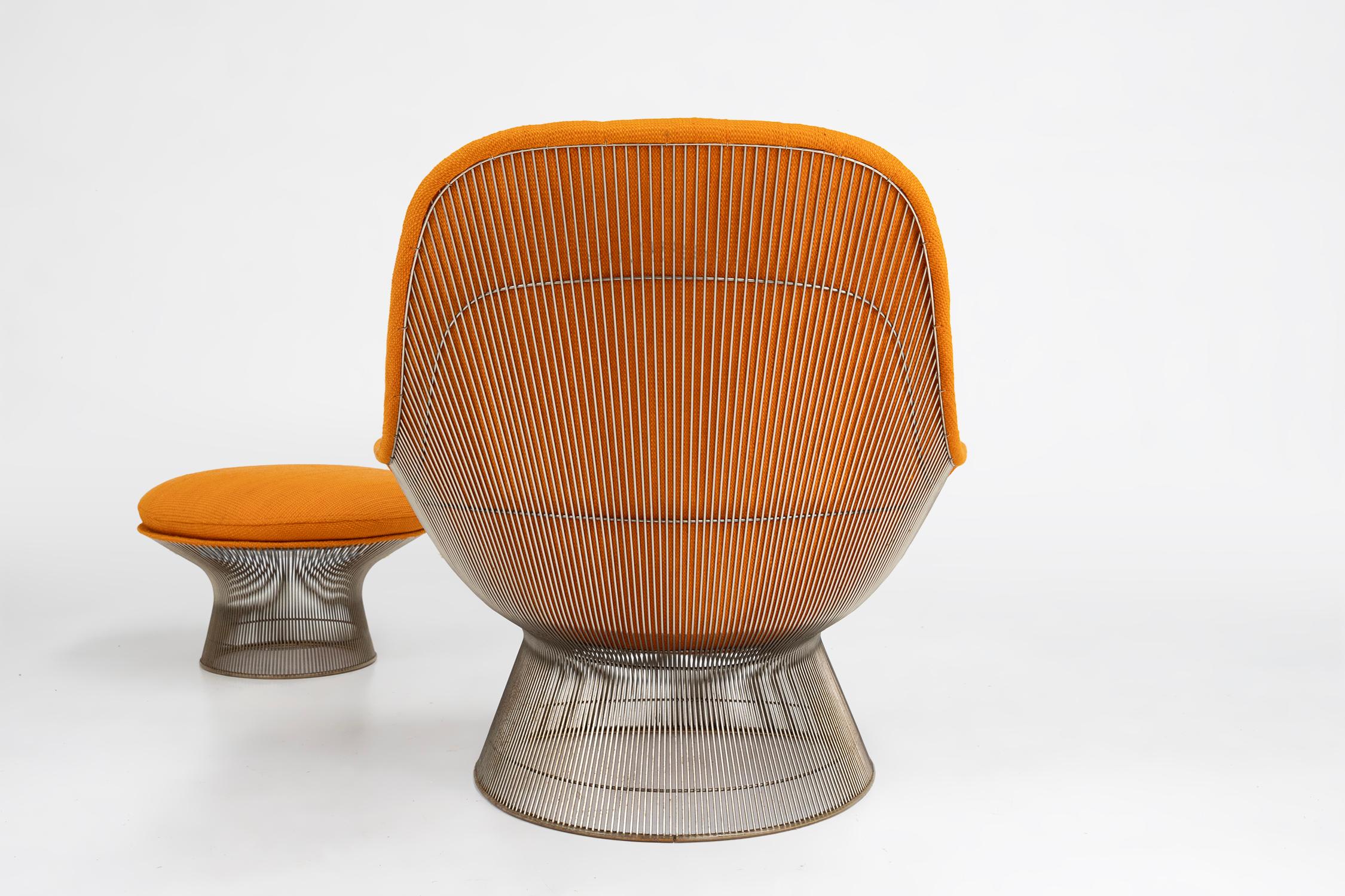 Conjunto de butaca y otomana Model 1705 de Warren Platner para Knoll, EE.UU. 1966 Estadounidense en venta