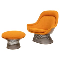 Model 1705 easy chair and ottoman set by Warren Platner for Knoll, USA 1966