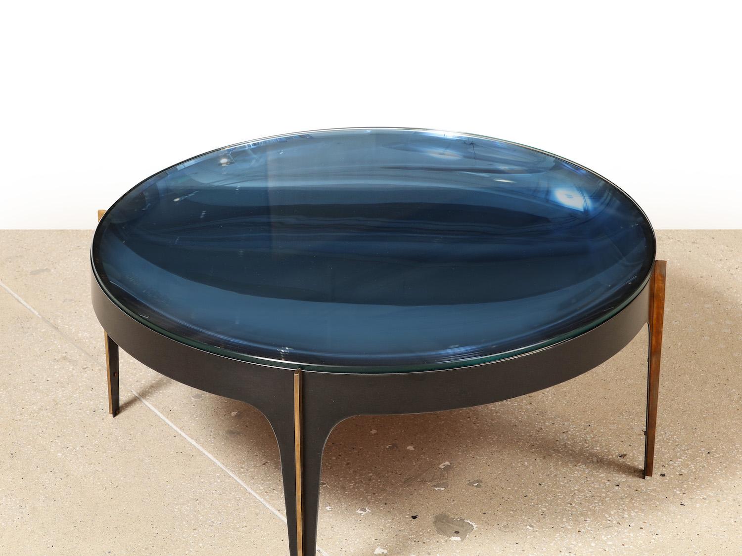 Model 1744, Circular Cocktail Table by Max Ingrand for Fontana Arte In Good Condition For Sale In New York, NY