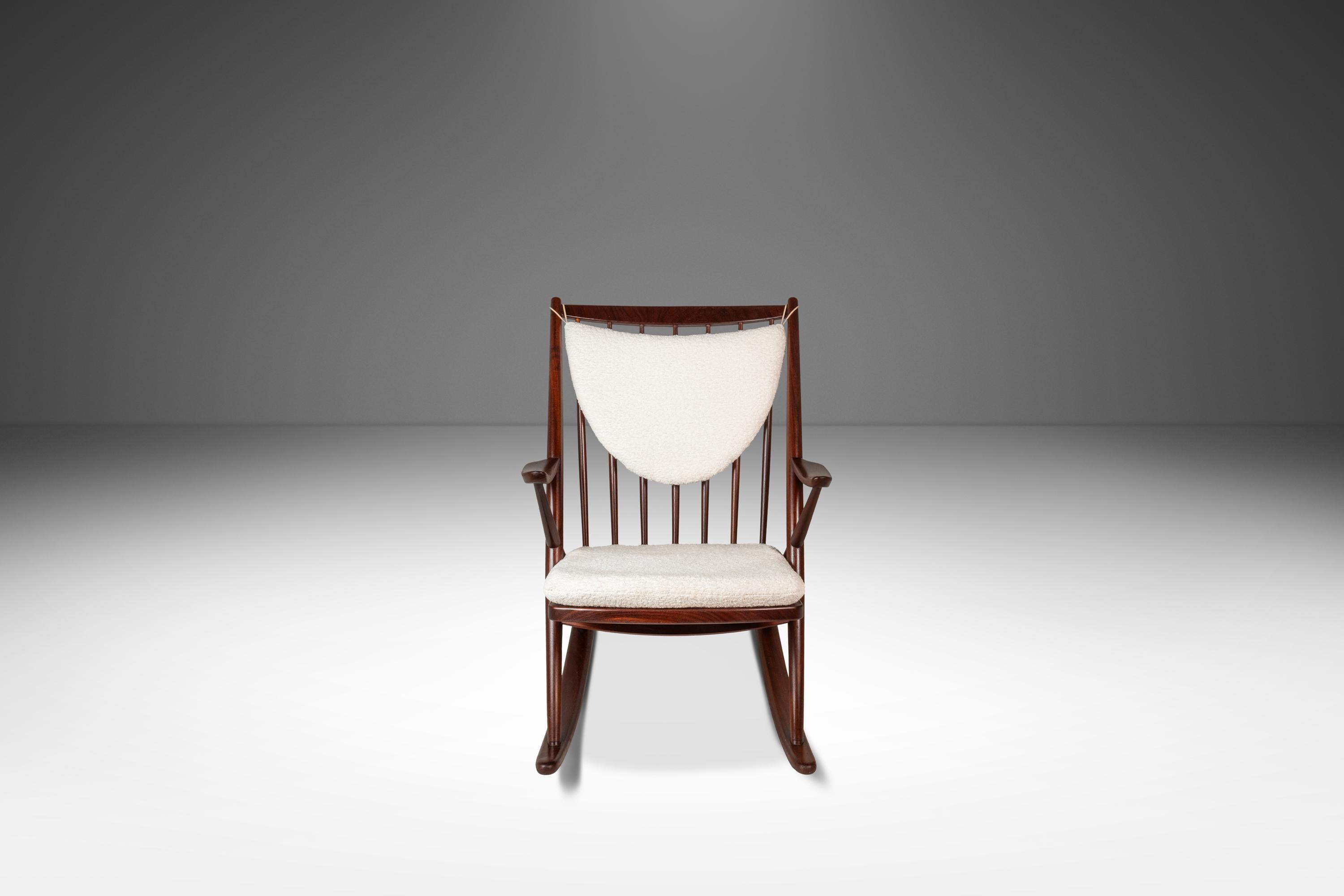 Mid-Century Modern Model 182 Rocking Chair in Teak, Frank Reenskaug, Bramin Mobler, Denmark, 1960s For Sale
