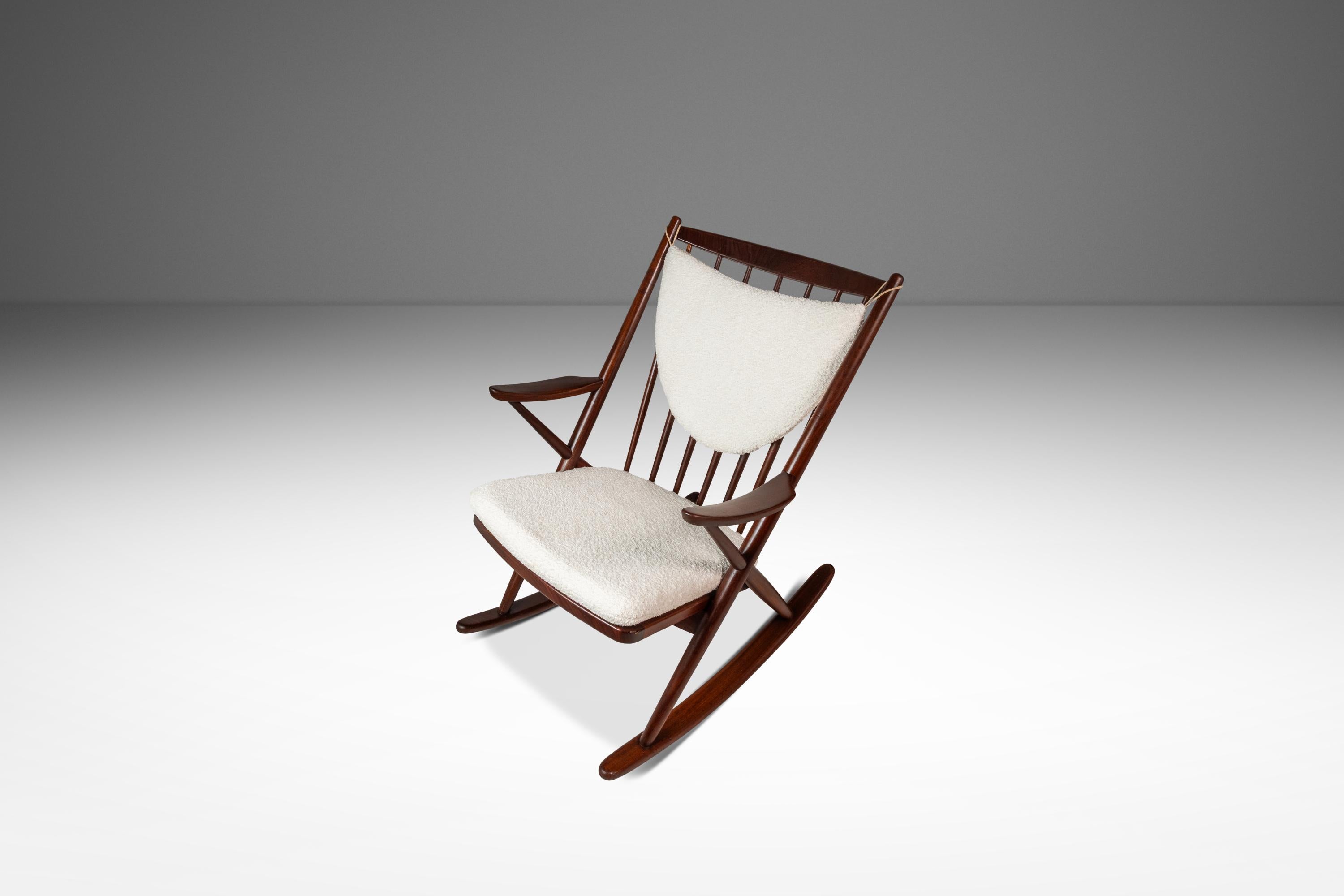 Danish Model 182 Rocking Chair in Teak, Frank Reenskaug, Bramin Mobler, Denmark, 1960s For Sale
