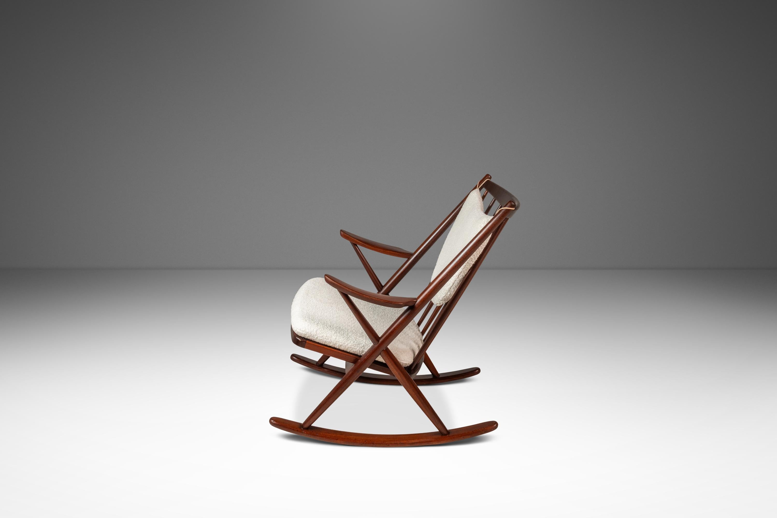 Model 182 Rocking Chair in Teak, Frank Reenskaug, Bramin Mobler, Denmark, 1960s In Good Condition For Sale In Deland, FL