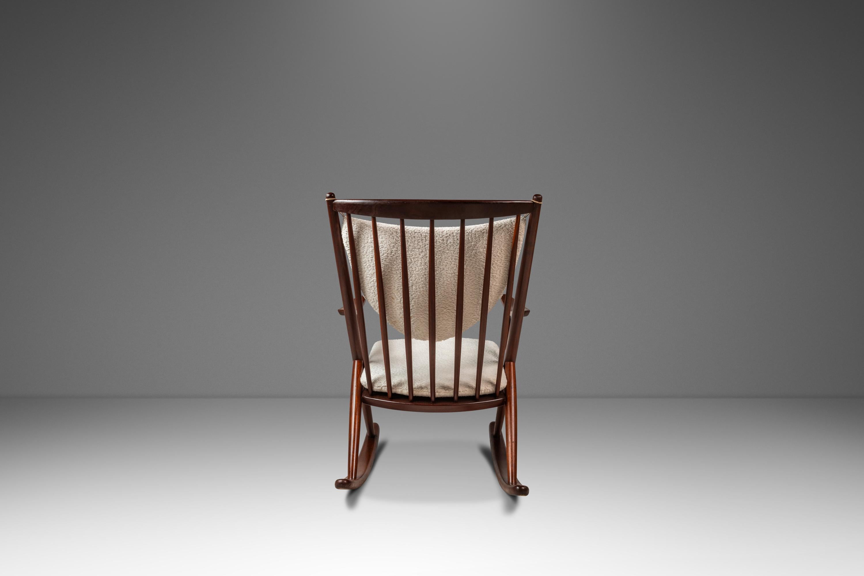 Mid-20th Century Model 182 Rocking Chair in Teak, Frank Reenskaug, Bramin Mobler, Denmark, 1960s For Sale