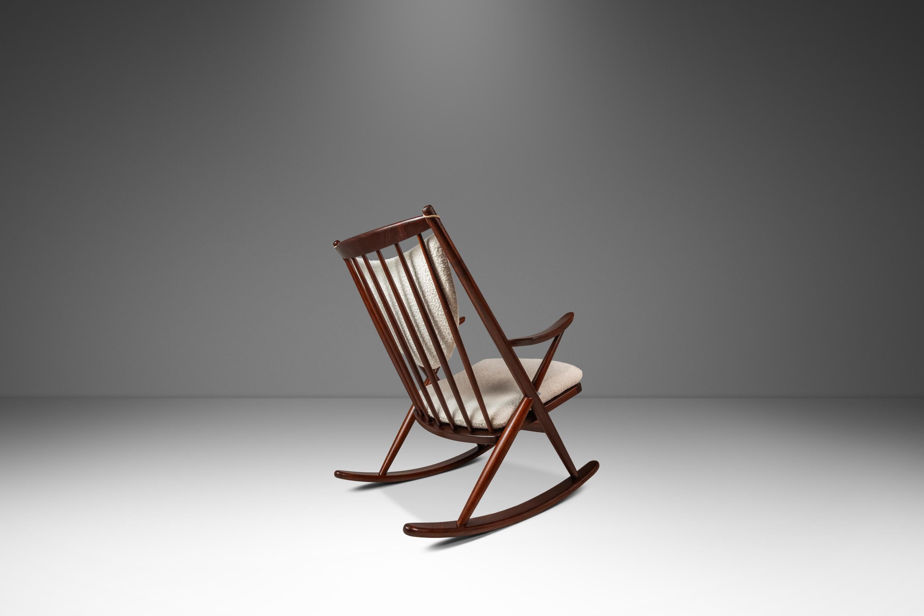 Model 182 Rocking Chair in Teak, Frank Reenskaug, Bramin Mobler, Denmark, 1960s For Sale 1