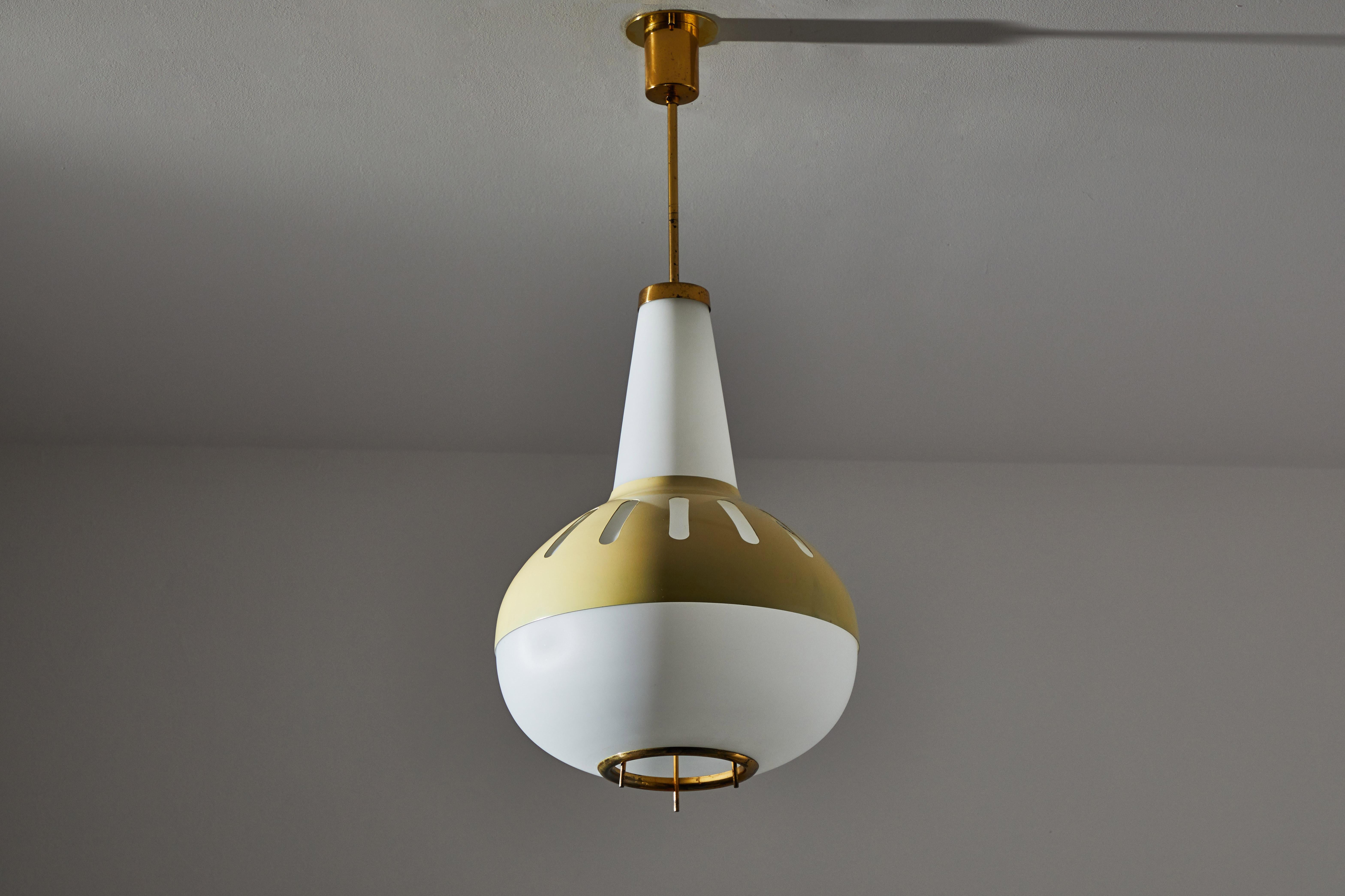 Émaillé Lampe à suspension modèle 1954 de Max Ingrand pour Fontana Arte en vente