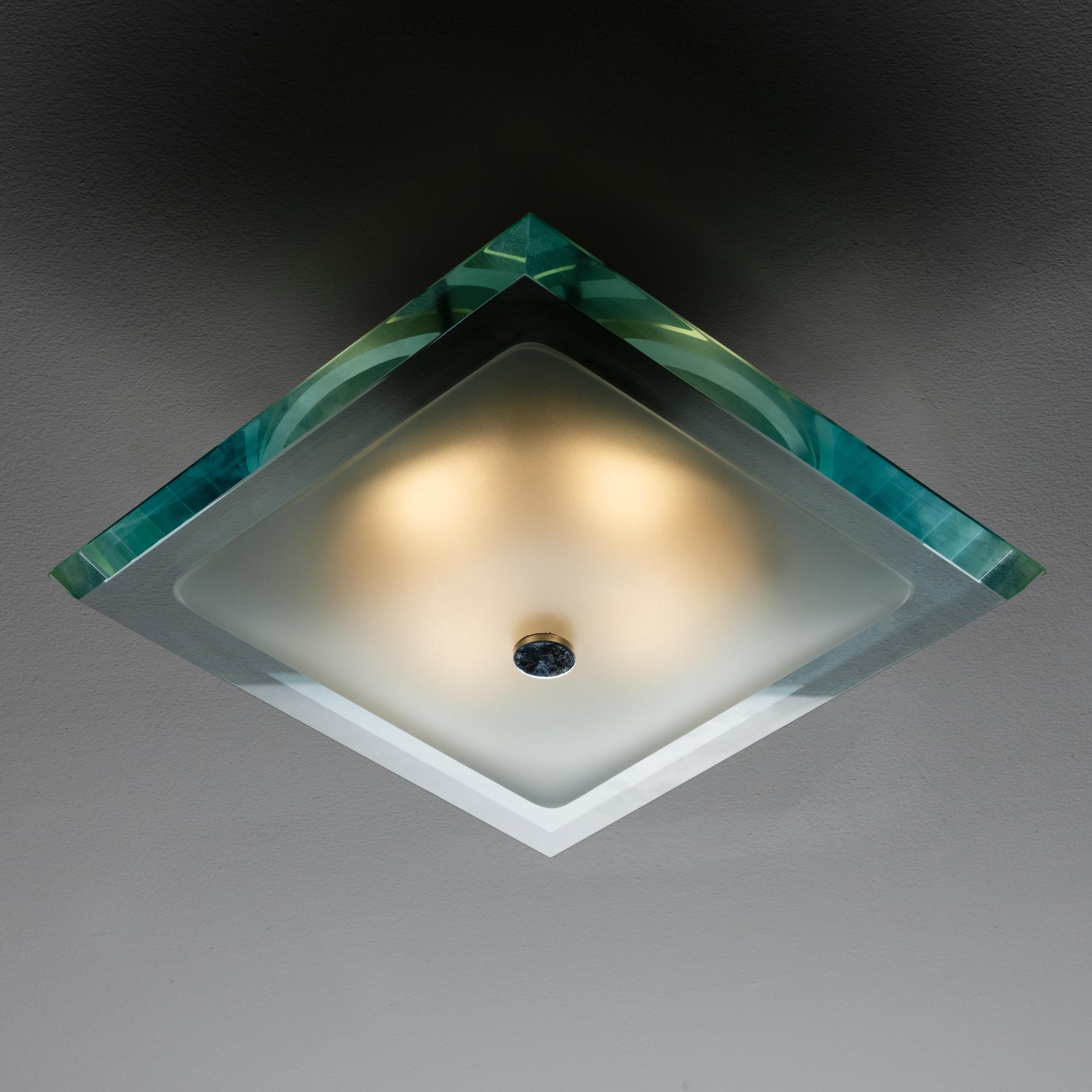 Glass Model 1990 Flushmount by Max Ingrand for Fontana Arte