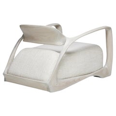 "Model 2" - Contemporary Sculptural Cerused Lounge Chair - Unique Modern Design