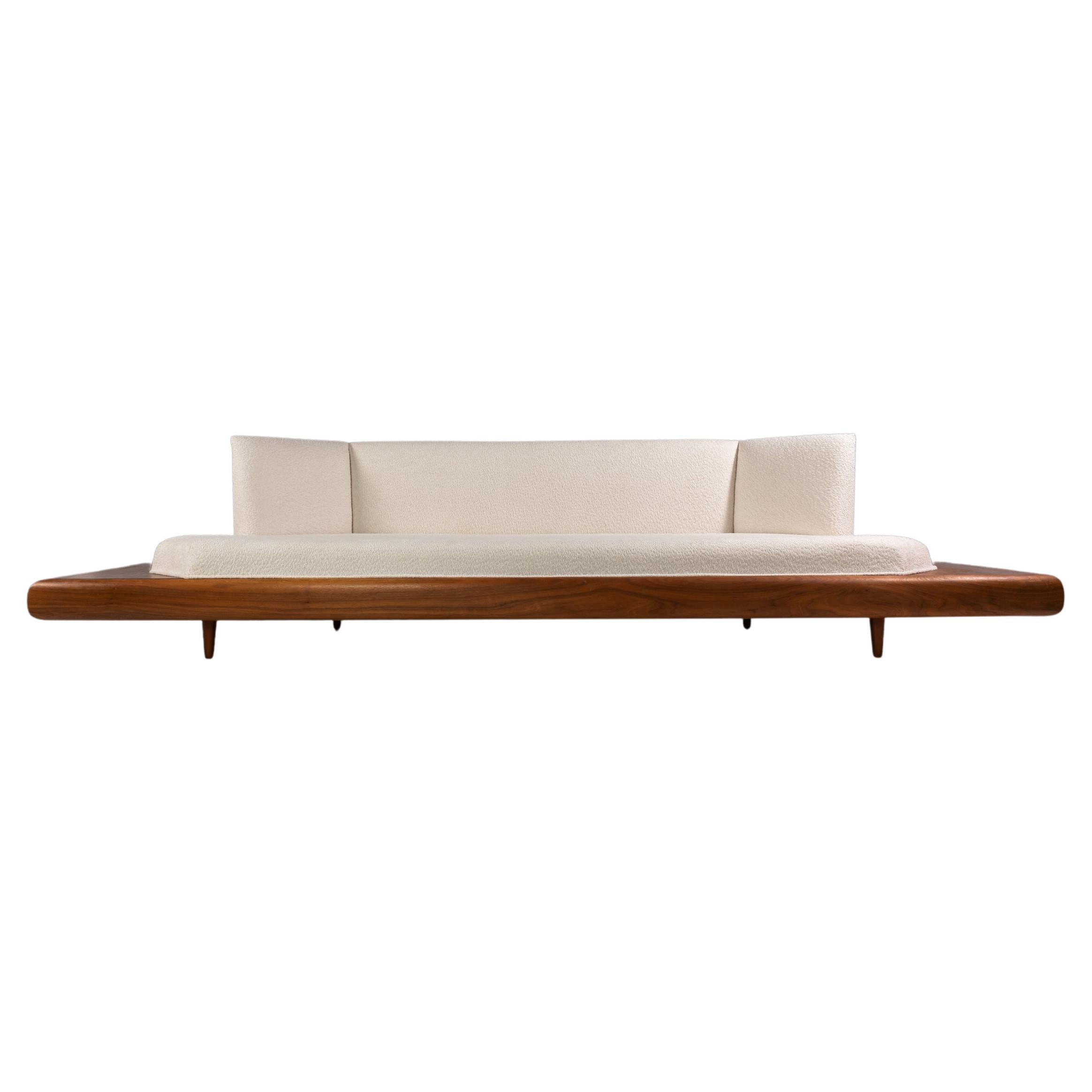 Model 2006-S Platform Sofa in Walnut & Bouclé by Adrian Pearsall for Craft 1960s For Sale