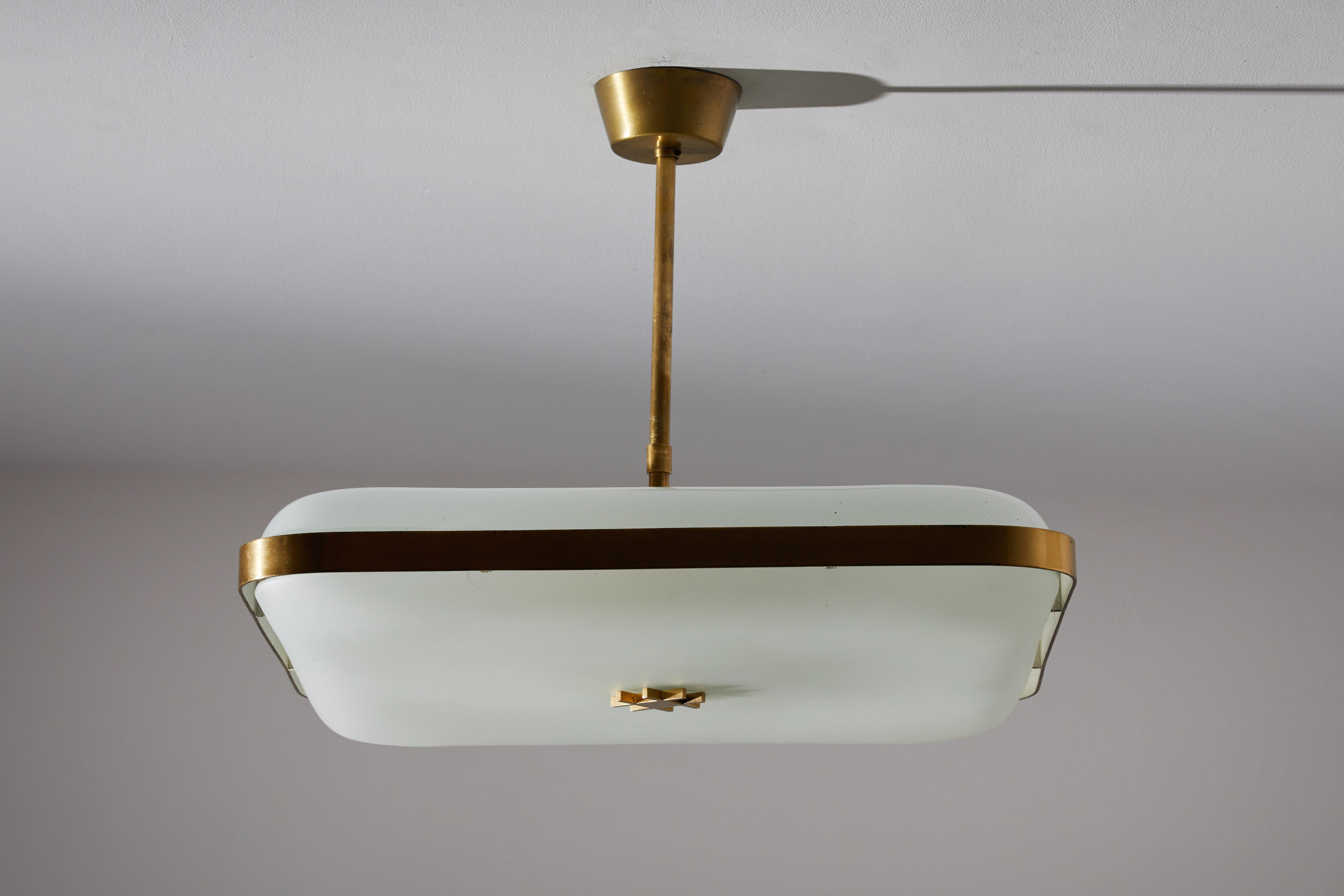 Brass Model 2022 Flush Mount Ceiling Light by Max Ingrand for Fontana Arte