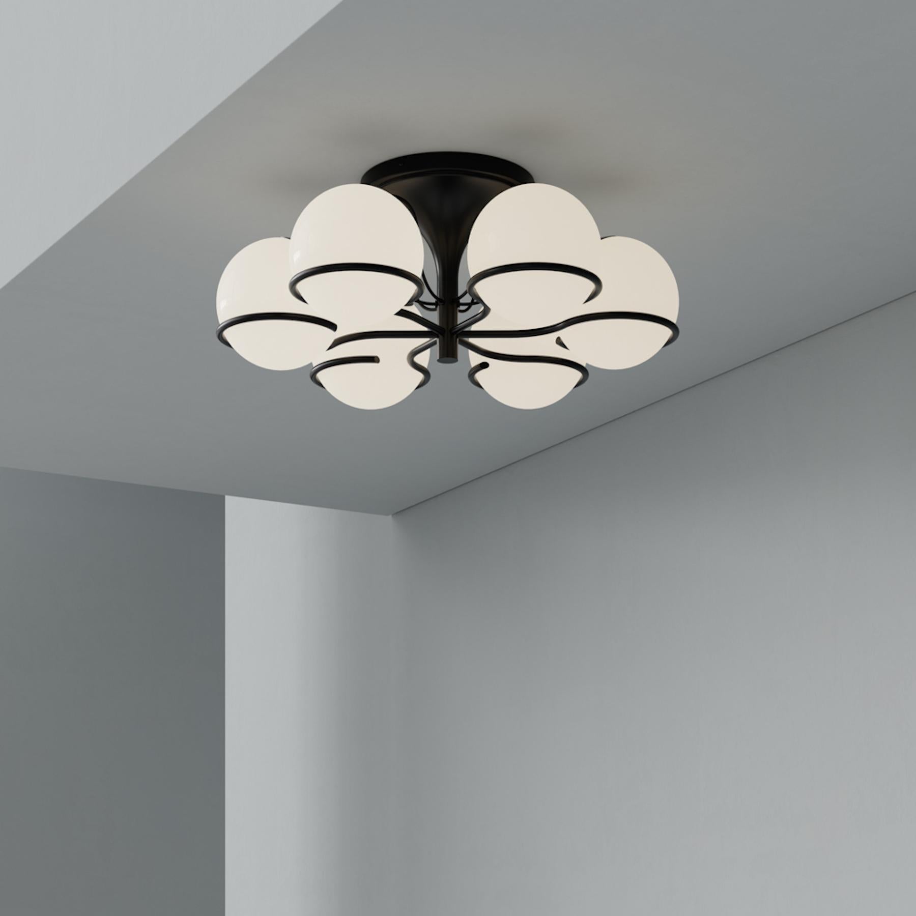 Model 2042/6 Flush Mount Ceiling Light by Gino Sarfatti In New Condition In Los Angeles, CA