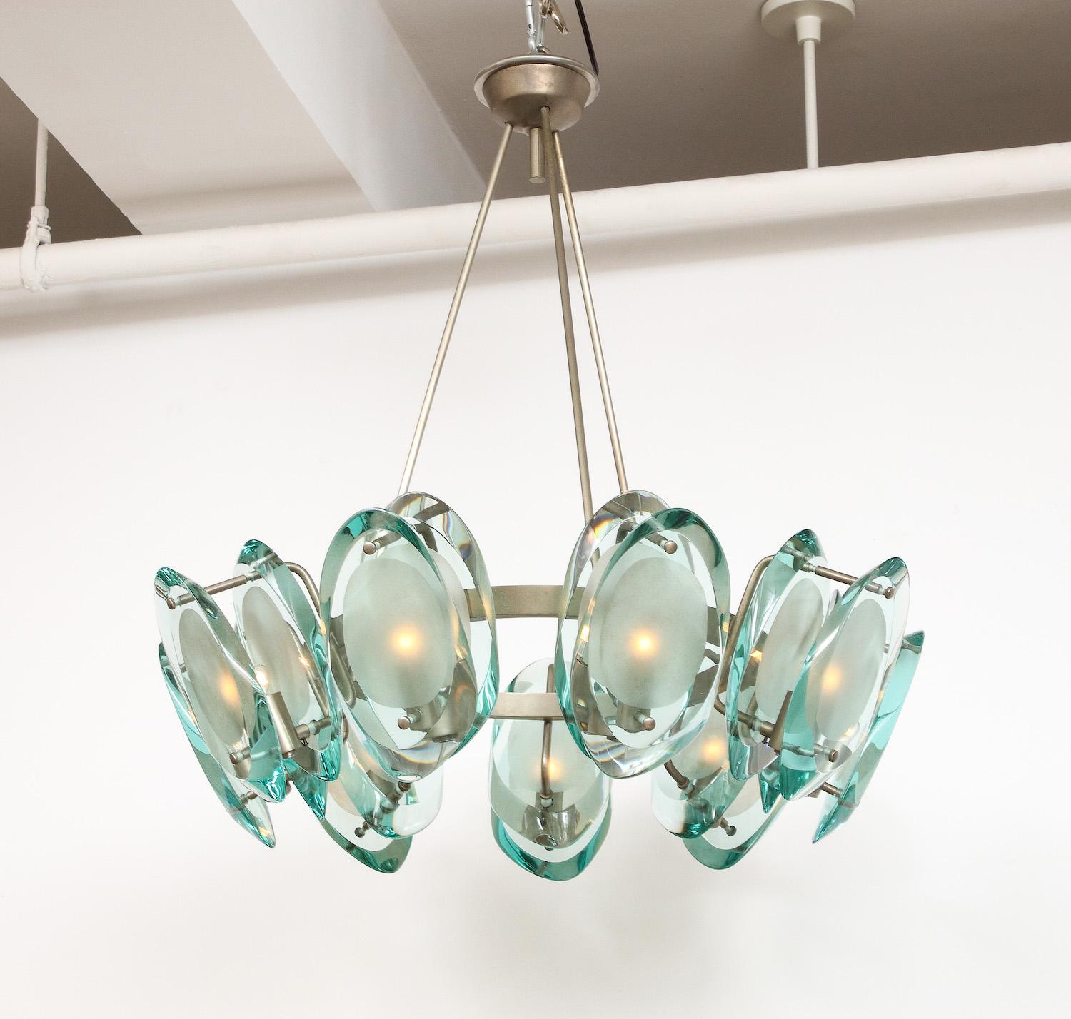 Mid-Century Modern Model #2088 Chandelier by Max Ingrand for Fontana Arte For Sale