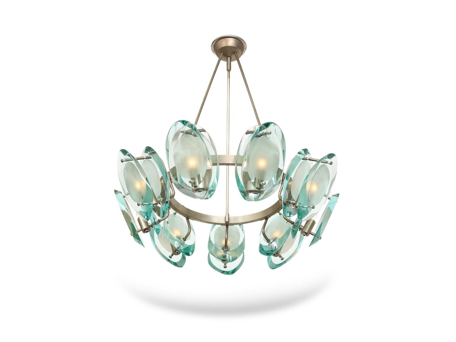 Mid-20th Century Model #2088 Chandelier by Max Ingrand for Fontana Arte For Sale