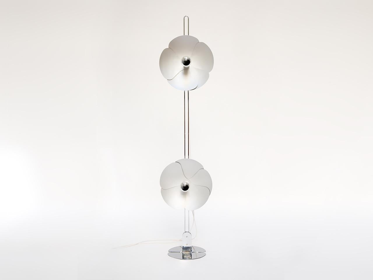 Polished Model 2093 Olivier Mourgue 1968 Standing Lamp 'Double Flower' Available Now