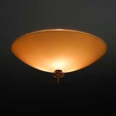 Model 2093 Flush Mount in Cream Glass, Paavo Tynell, Taito Oy, 1940/1950s