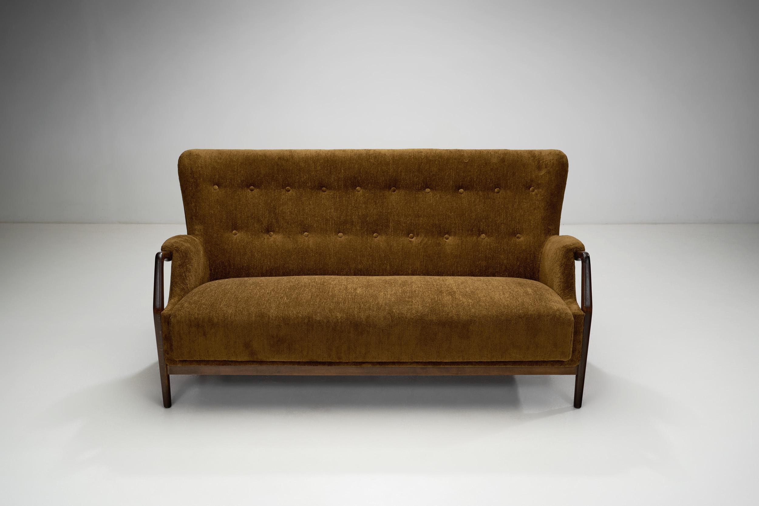 Mid-20th Century “Model 214” Two-Seater Sofa by Kurt Olsen for Slagelse Møbelværk, Denmark 1960s