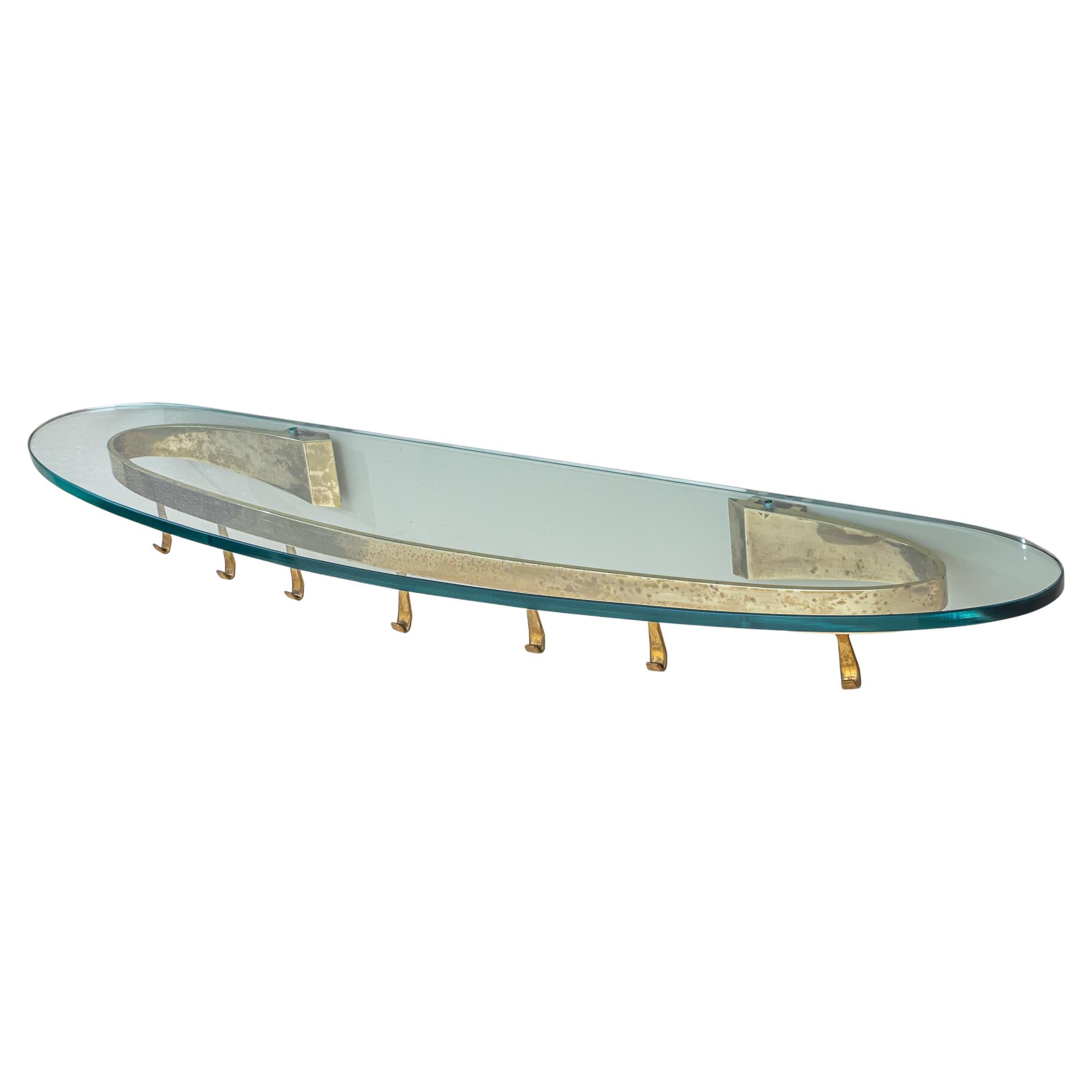 Model 2185 Wall Coat Rack by Max Ingrand for Fontana Arte, Italy, circa 1955