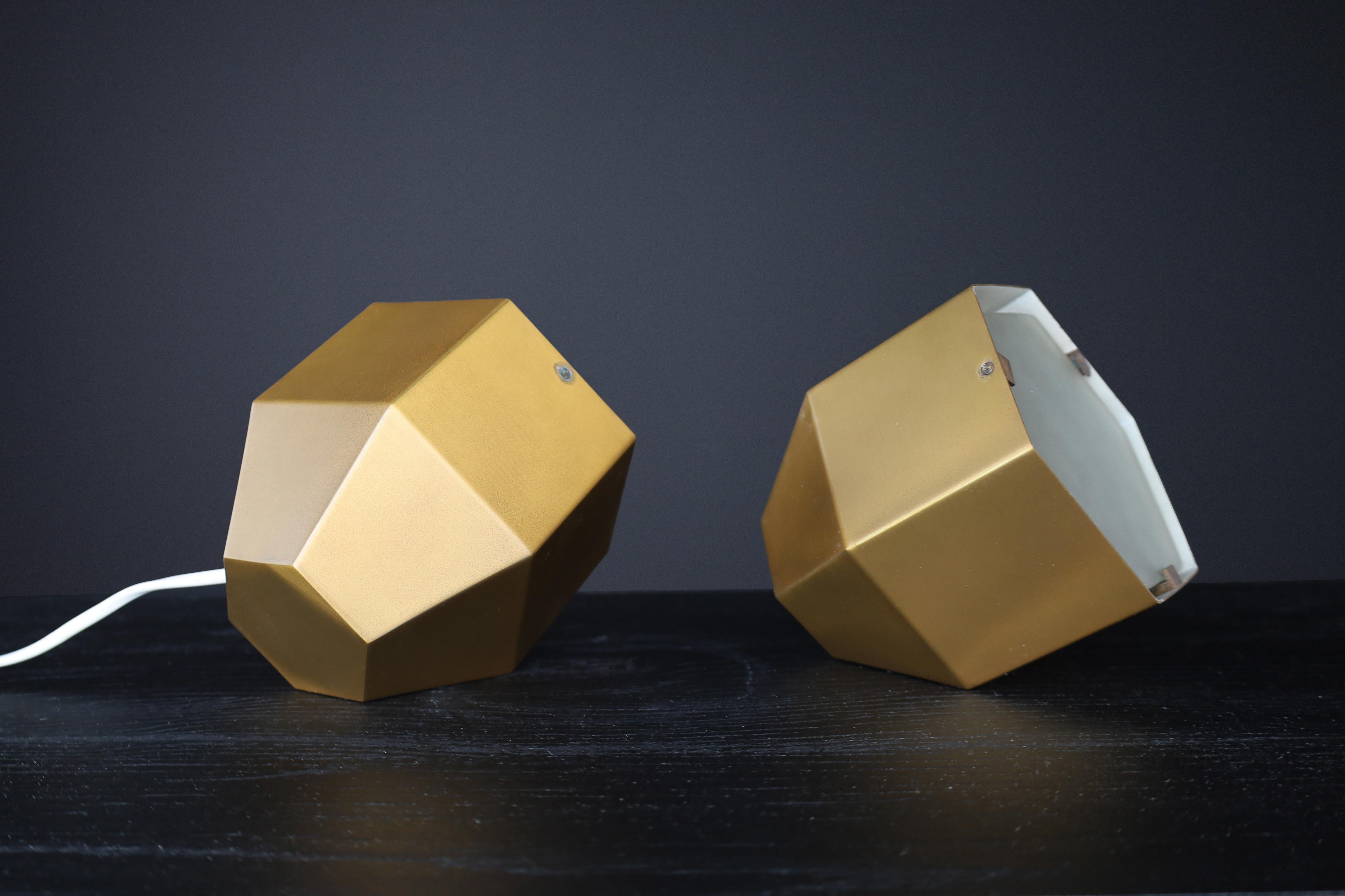 Lampes de bureau modèle 2202 en laiton et verre cristal de Max Ingrand pour Fontana Arte en vente 5