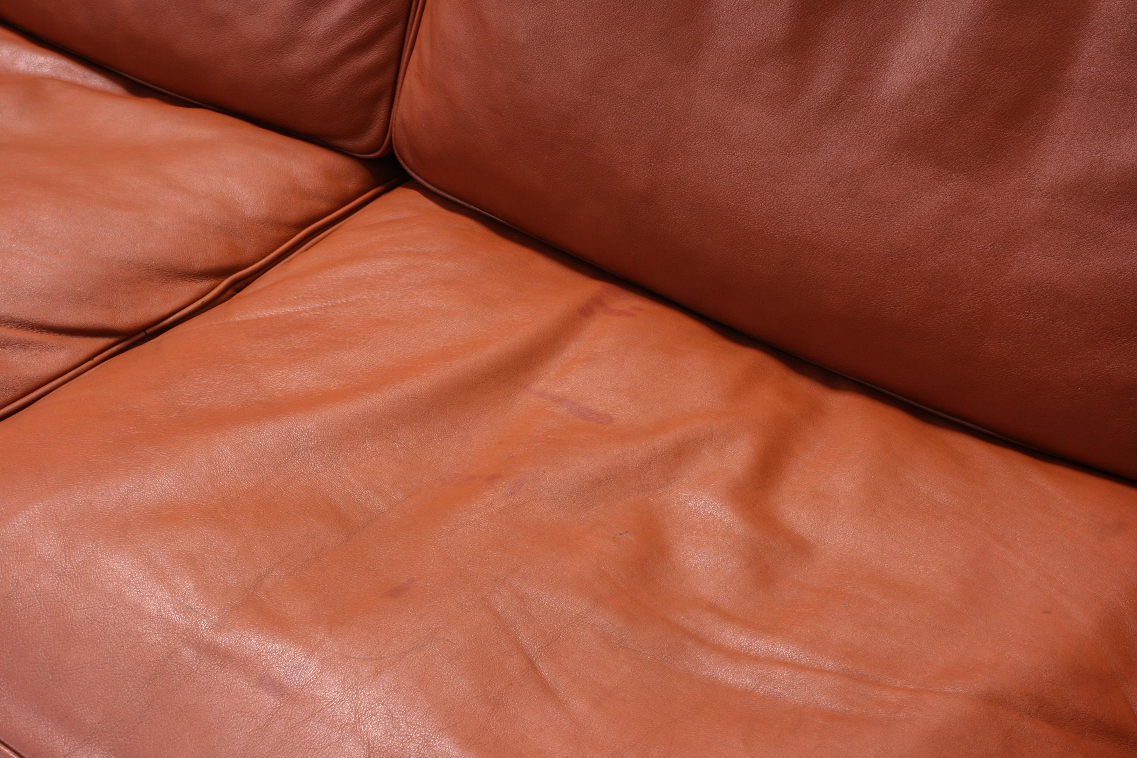 Model No. 2213 3-Sitzer Sofa in Leder von Børge Mogensen für Fredericia Stolefabrik im Angebot 1