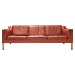 Model 2213 3-Seater Sofa in Leather by Børge Mogensen for Fredericia Stolefabrik