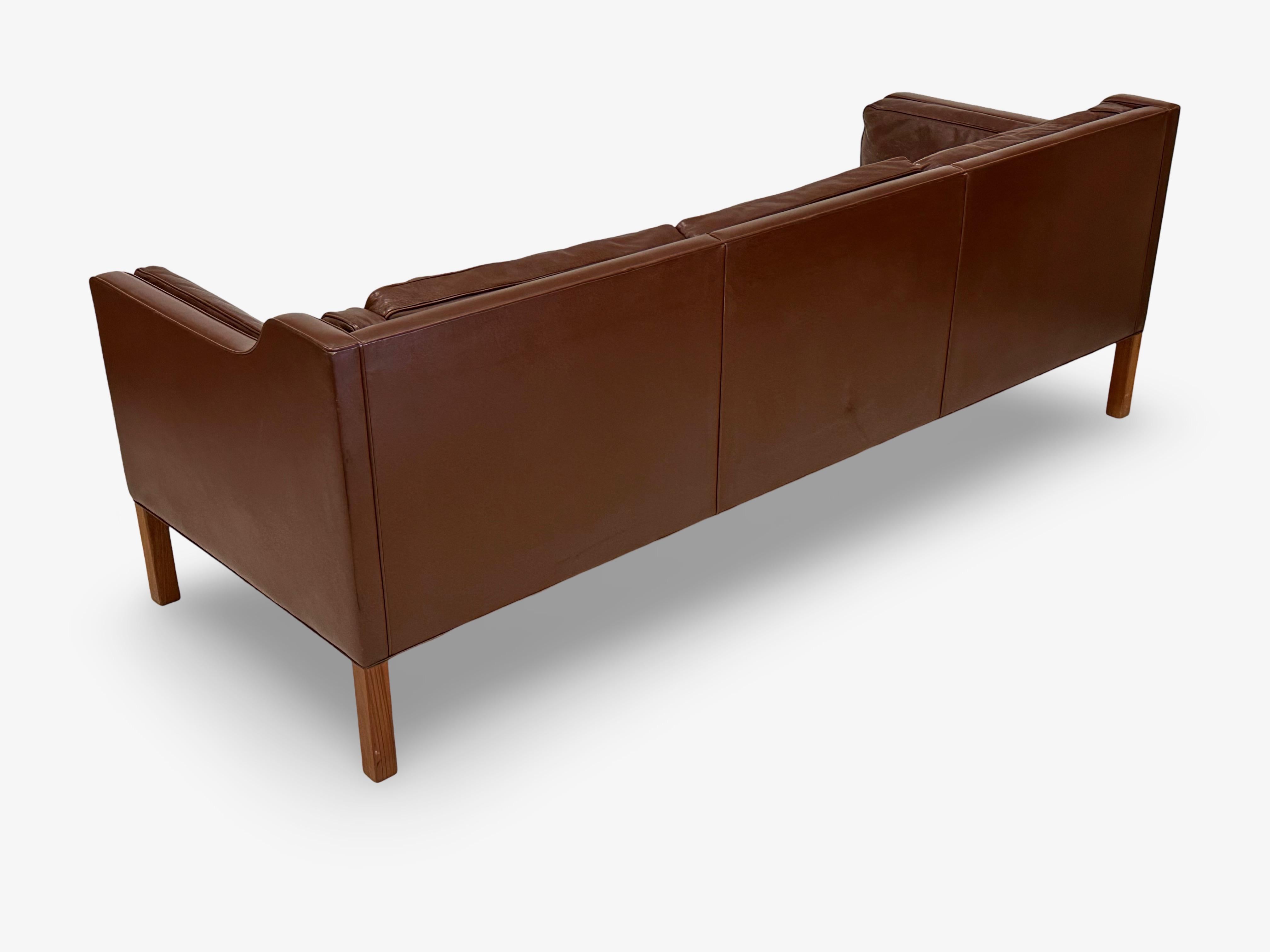 Modell 2213 Ledersofa von Børge Mogensen, Fredericia Furniture, Dänemark. im Angebot 1