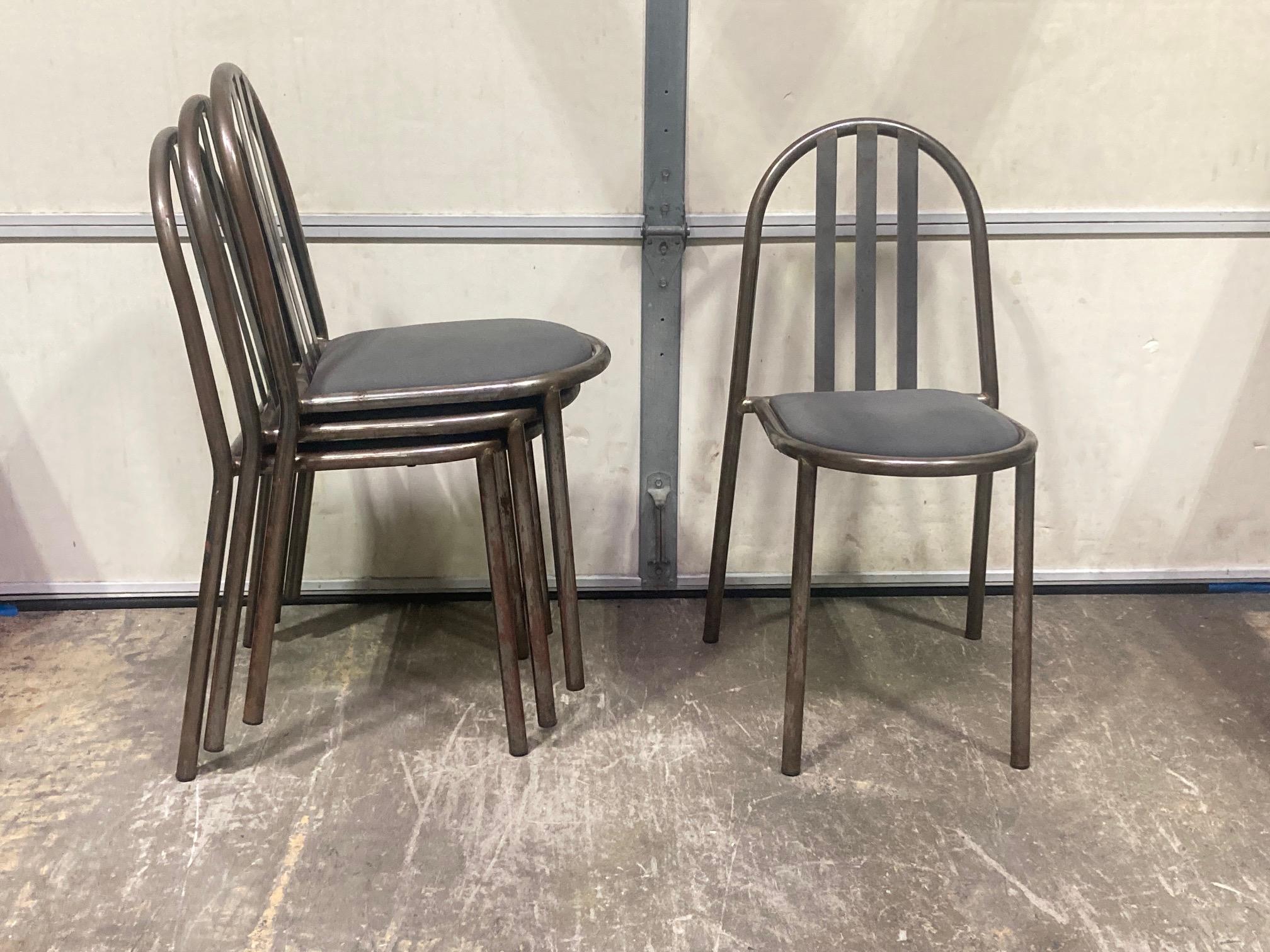 ART DECO 222 Metal Chairs / Robert Mallet Stevens (France) / Set of Four (4) (Art déco) im Angebot