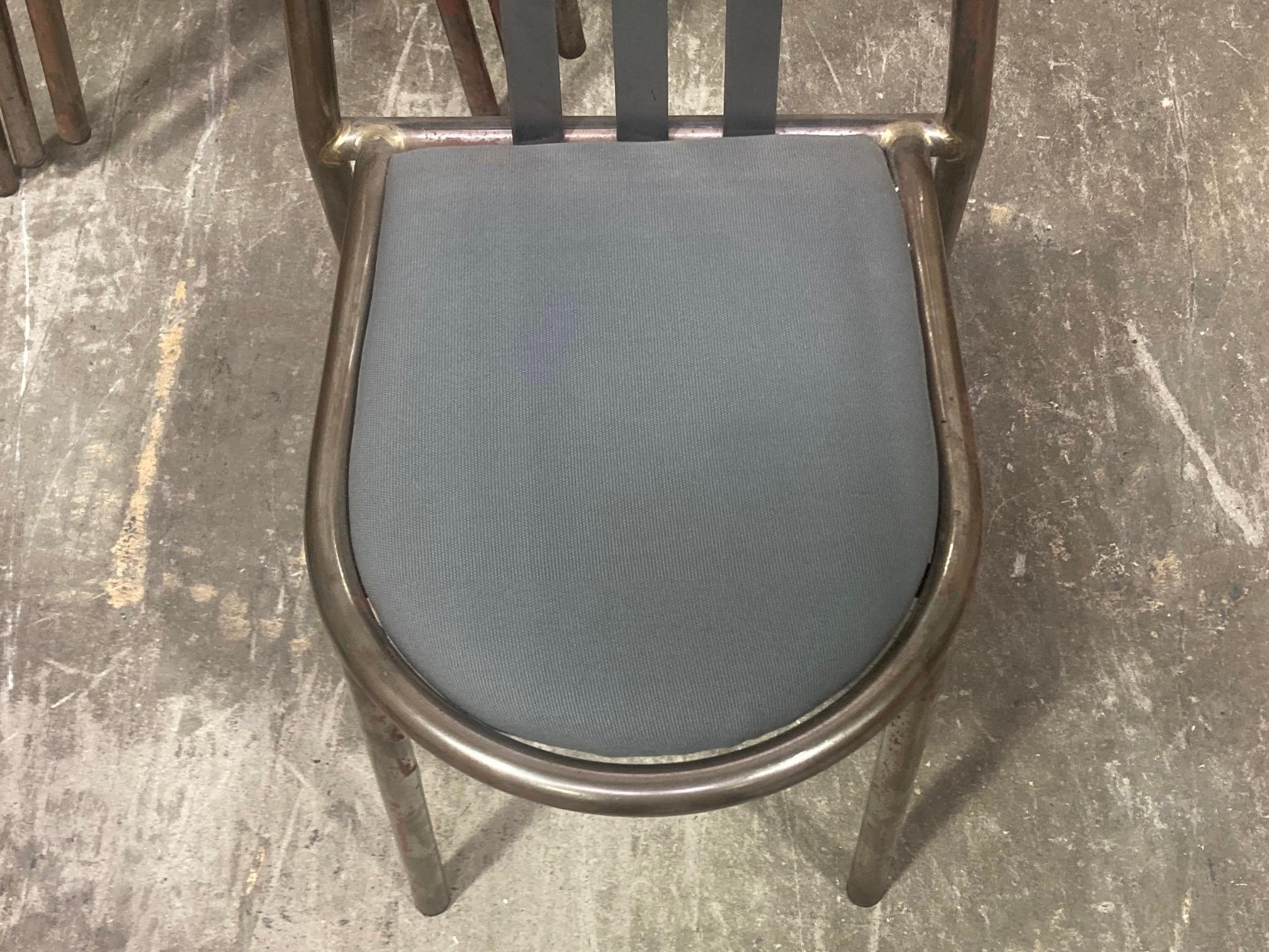 ART DECO 222 Metal Chairs / Robert Mallet Stevens (France) / Set of Four (4) (Handgefertigt) im Angebot